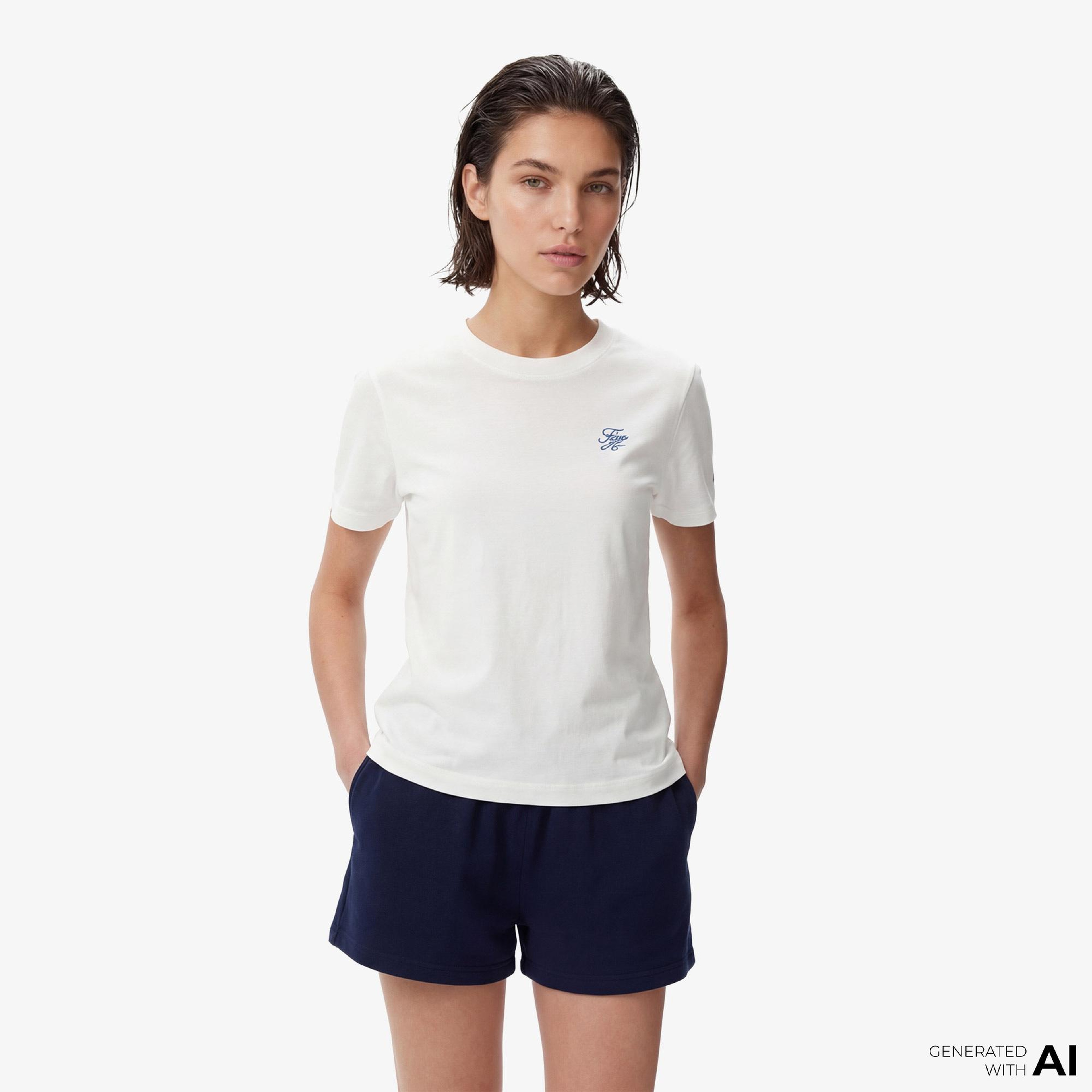 Tommy Hilfiger Script Kadın Beyaz T-Shirt