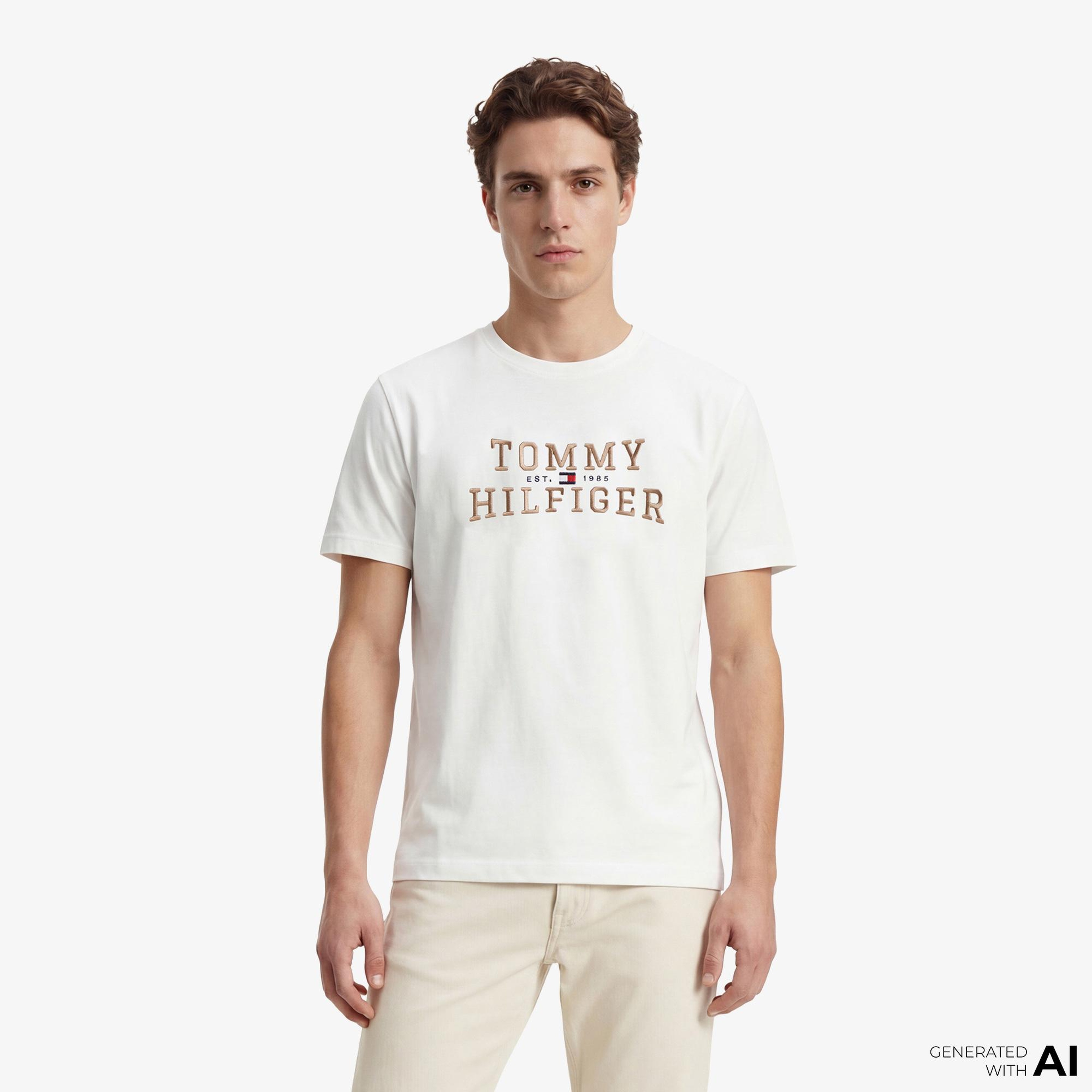 Tommy Hilfiger Brand Love Graphic Erkek Beyaz T-Shirt