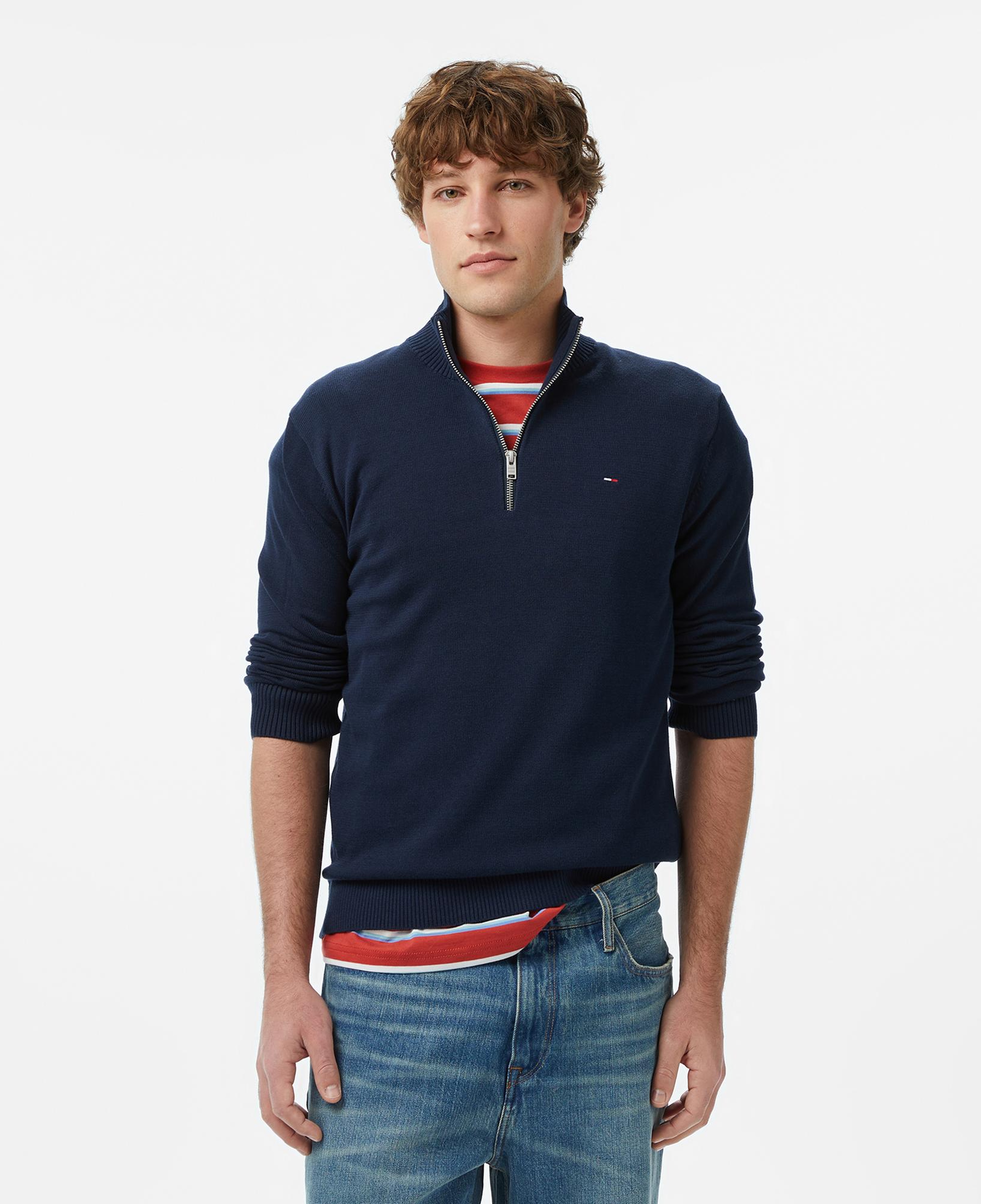 Tommy Hilfiger Classic Flag Erkek Lacivert Triko