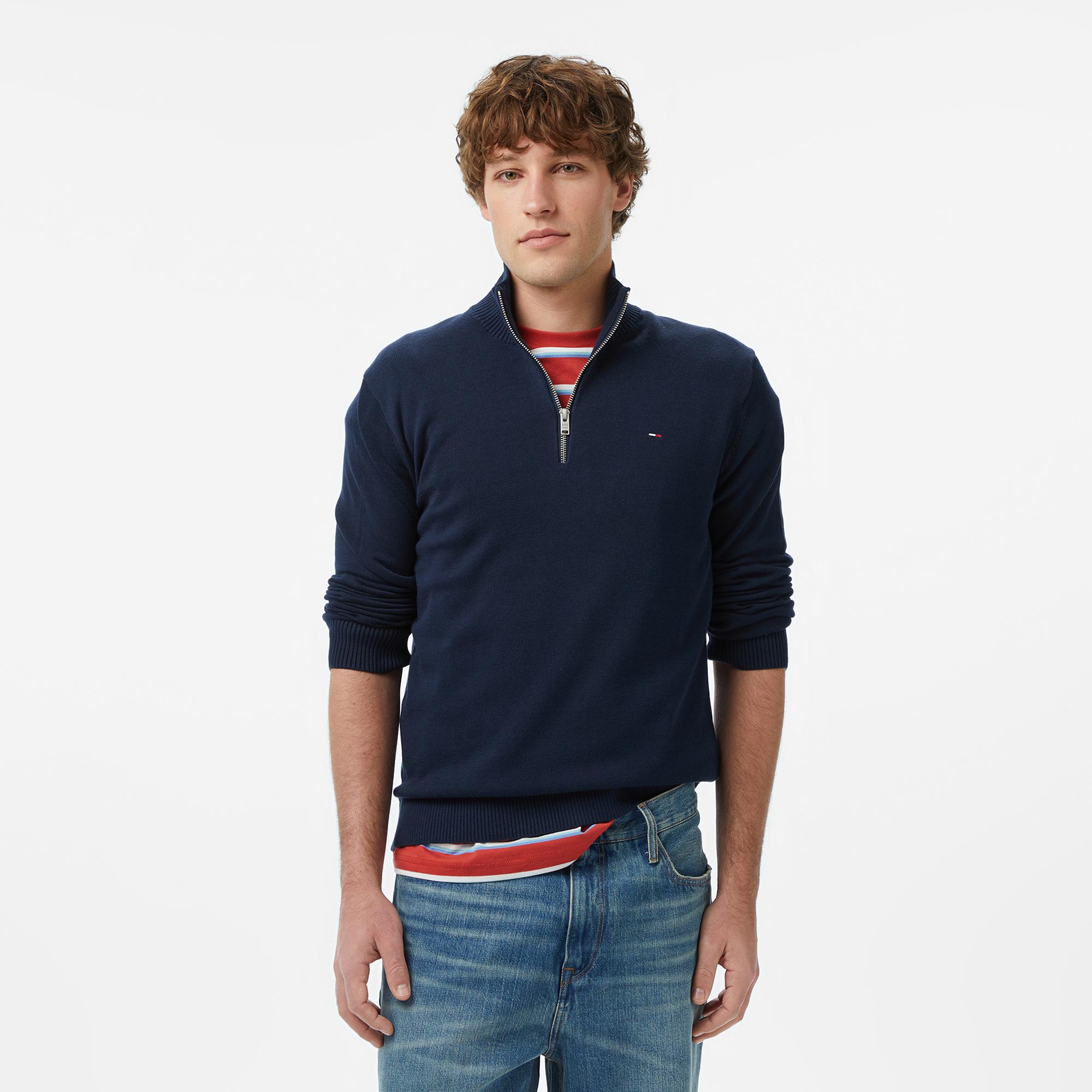 Tommy Hilfiger Classic Flag Erkek Lacivert Triko