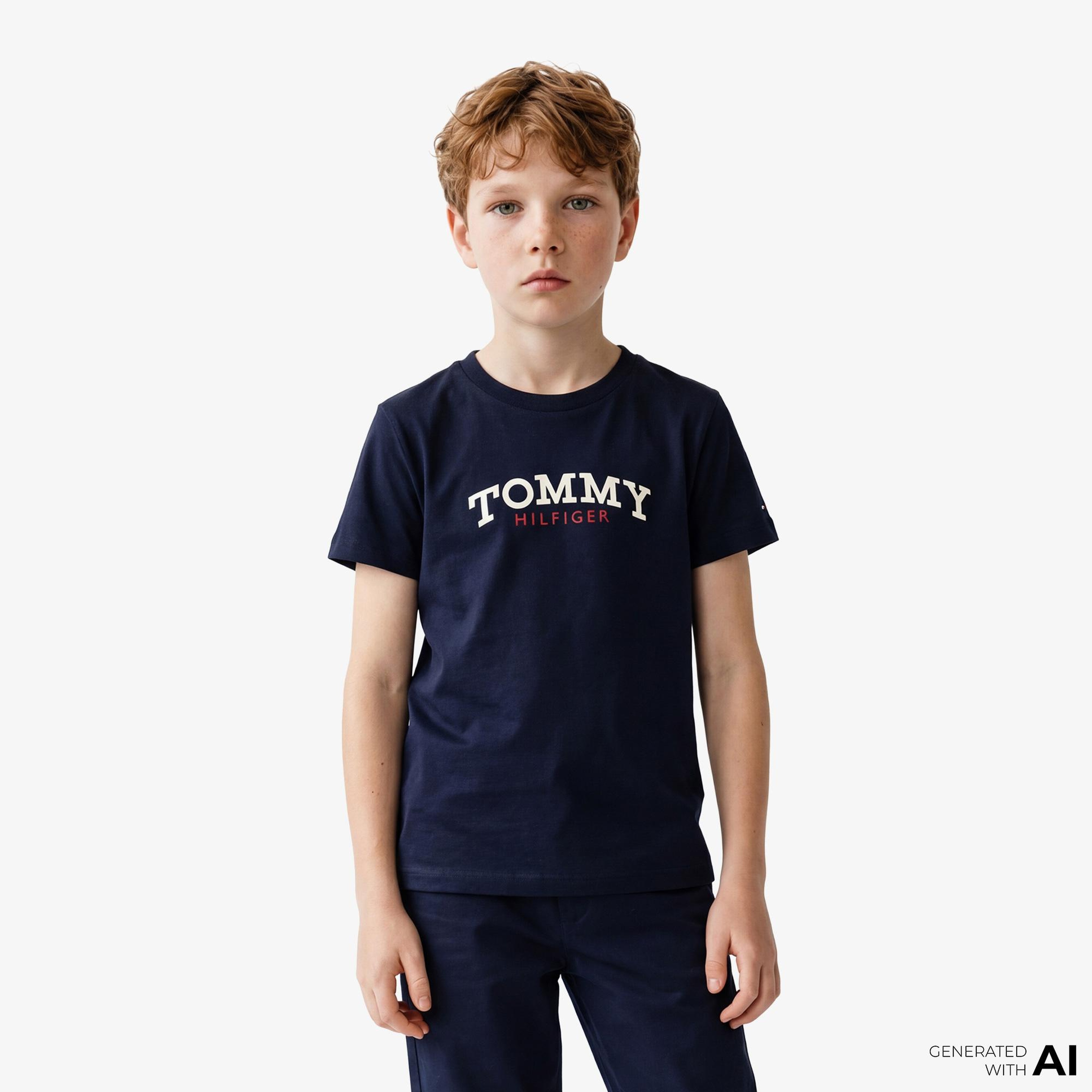 Tommy Hilfiger Graphic Çocuk Lacivert T-Shirt