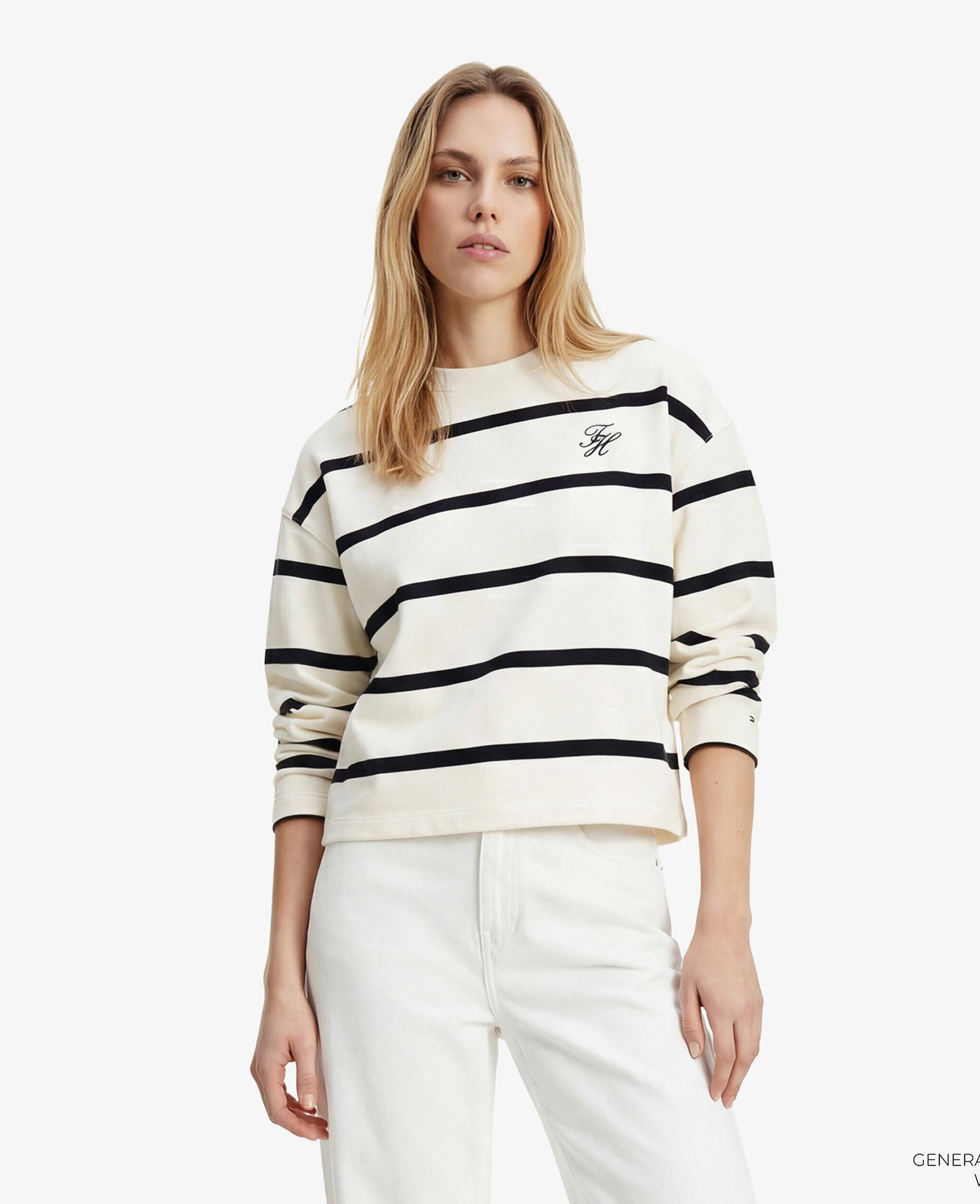 Tommy Hilfiger Script Kadın Beyaz Sweatshirt