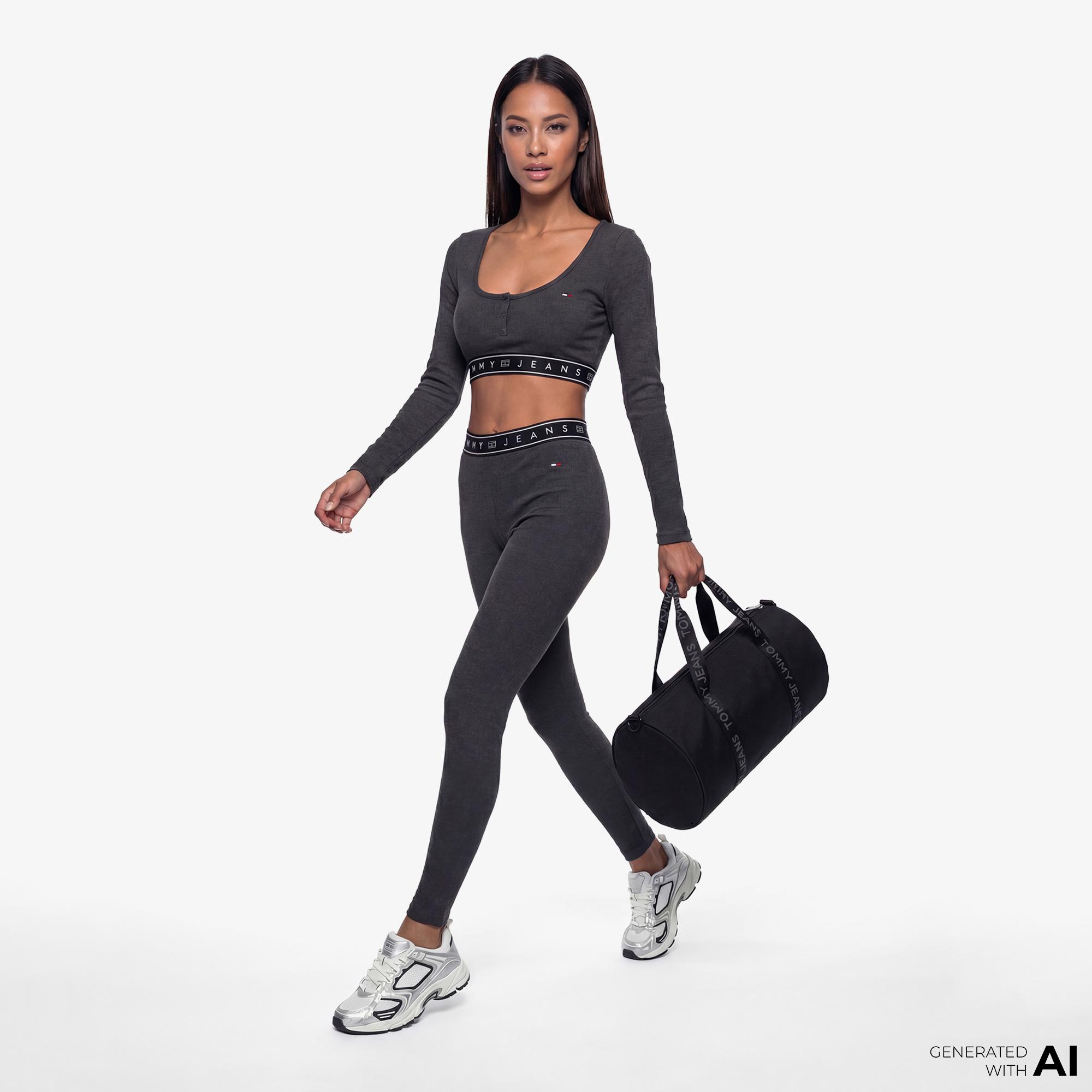 Tommy Hilfiger D3 Kadın Gri Uzun Kollu T-Shirt