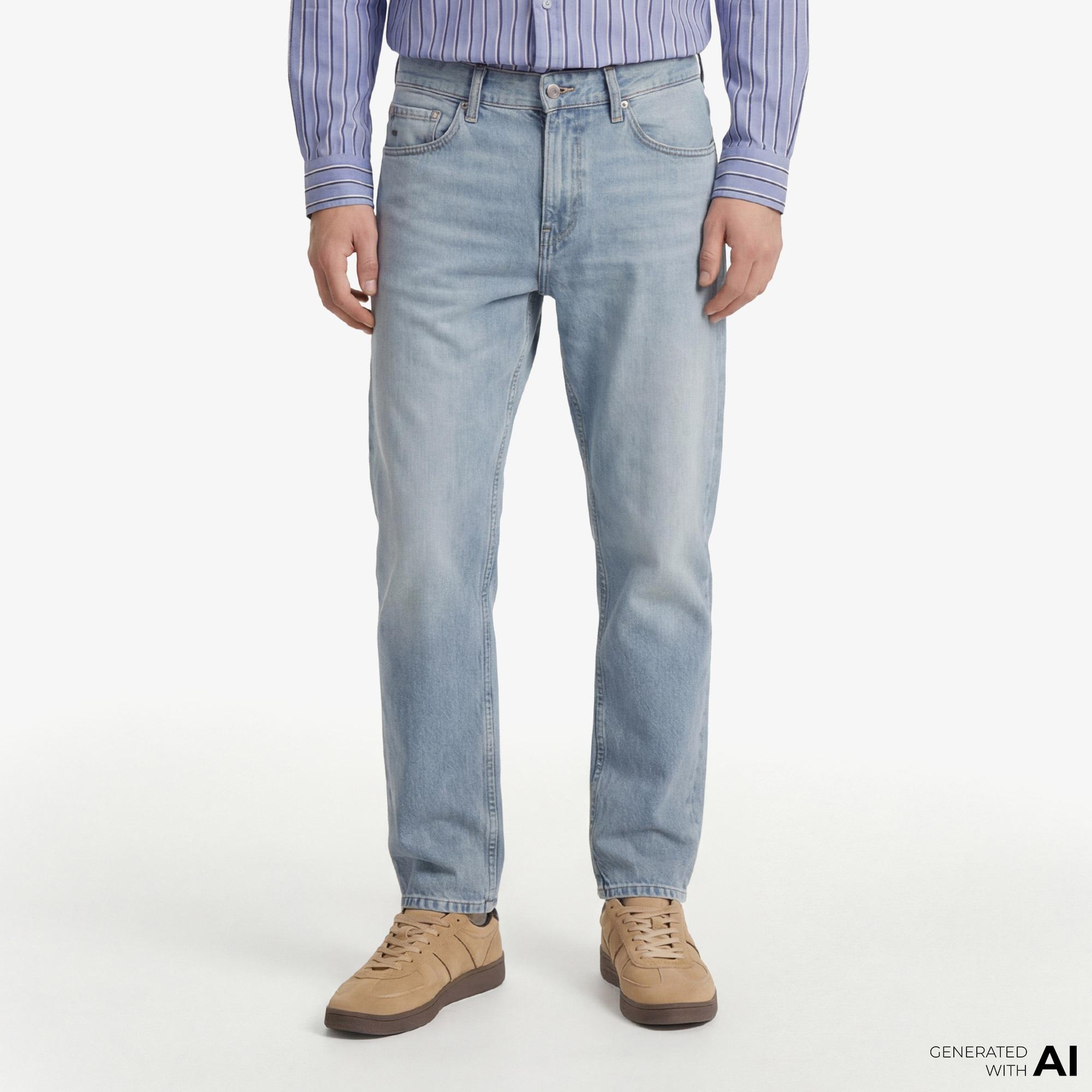 Tommy Hilfiger Visual Wash Erkek Lacivert Jean