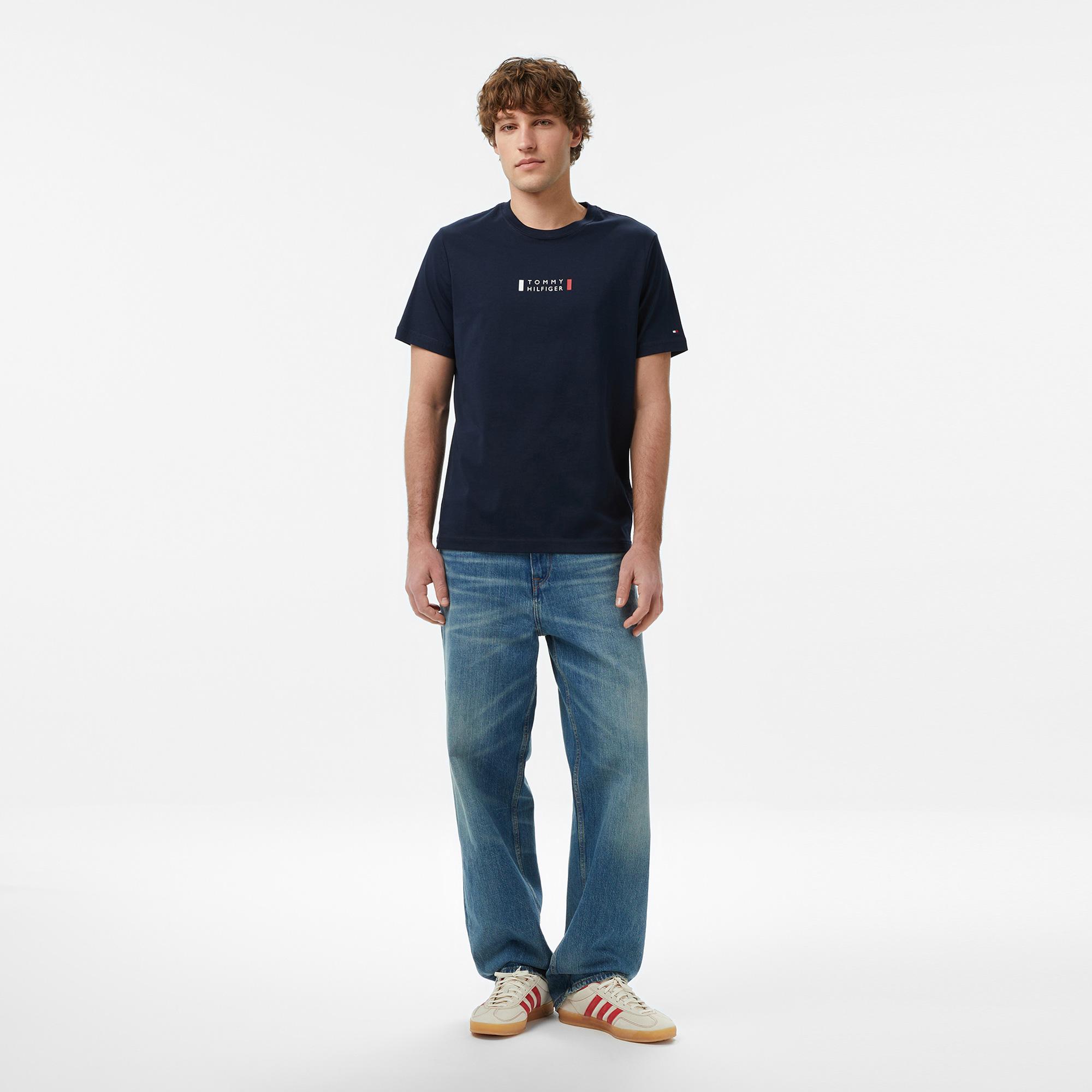 Tommy Hilfiger Brand Love Graphic Erkek Lacivert T-Shirt