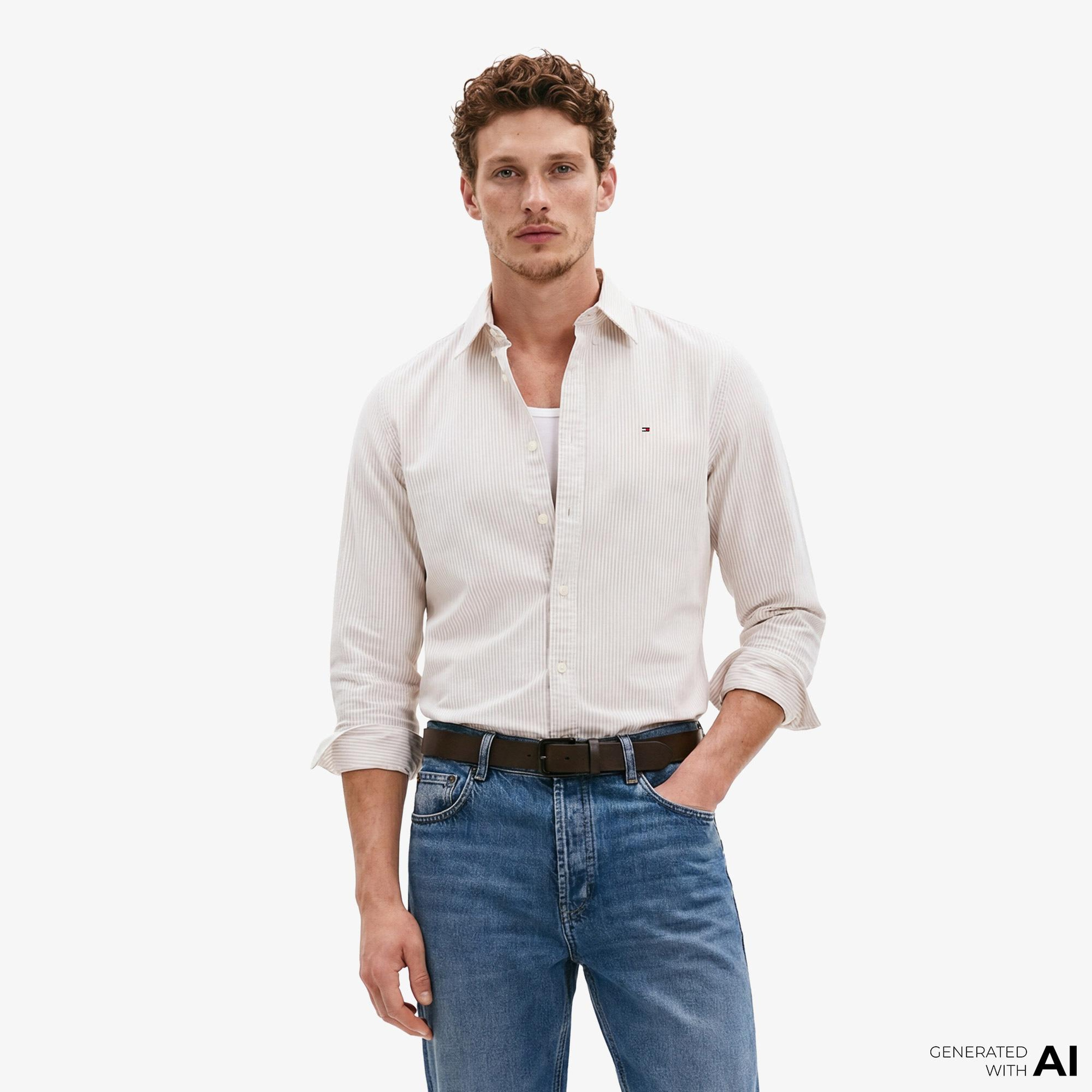 Tommy Hilfiger Core Essentials Erkek Kahverengi Gömlek