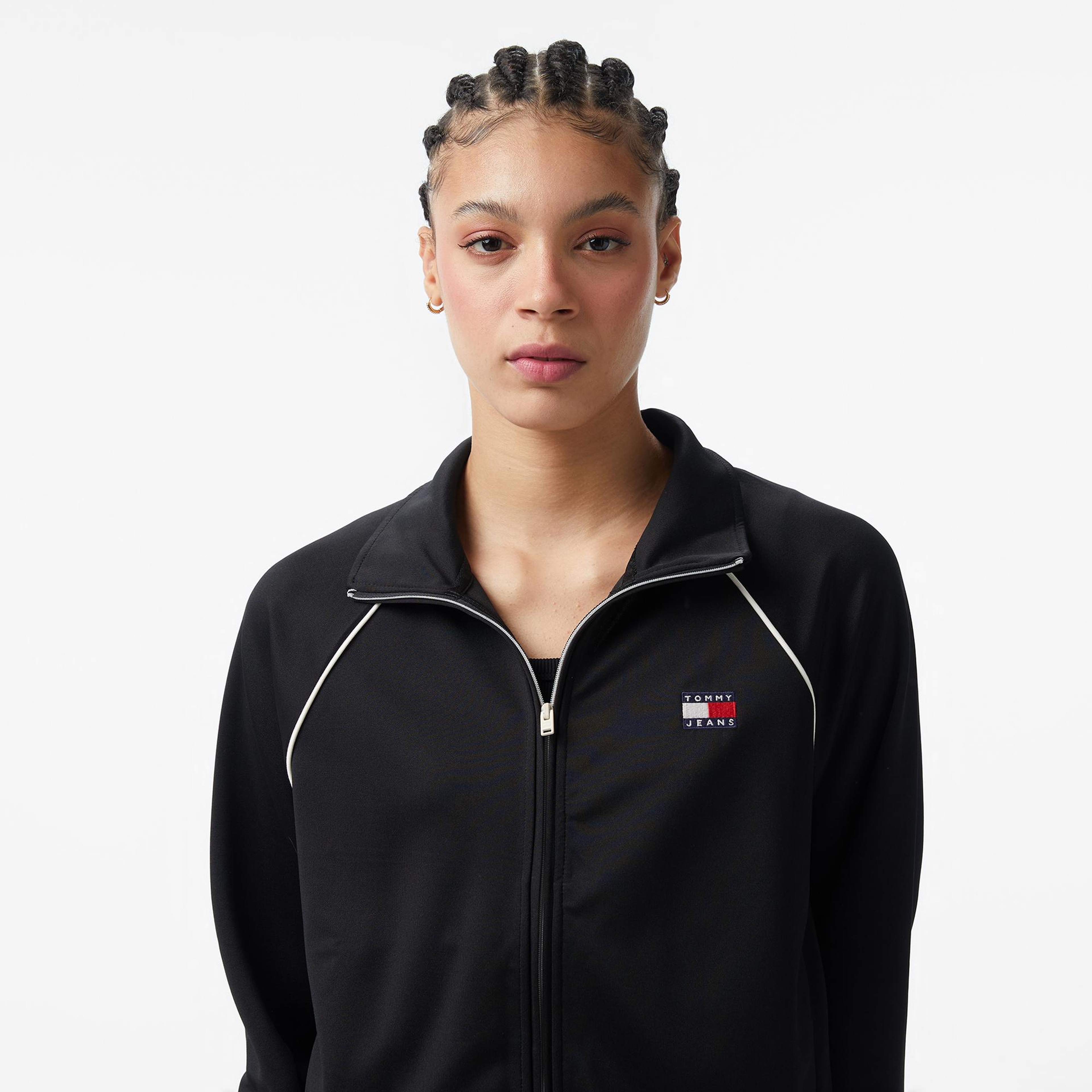 Tommy Hilfiger Badge Kadın Siyah Eşofman Üstü