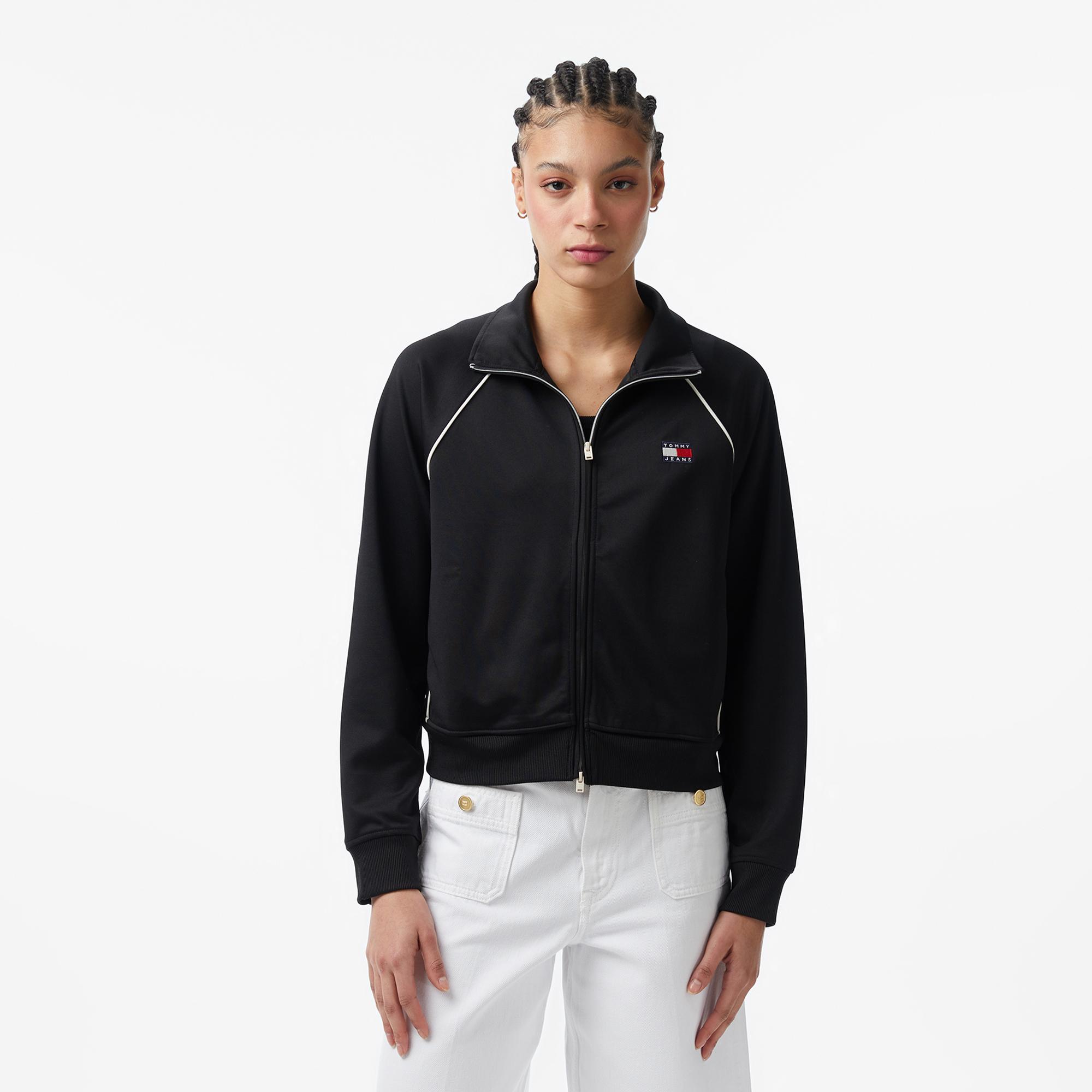 Tommy Hilfiger Badge Kadın Siyah Eşofman Üstü