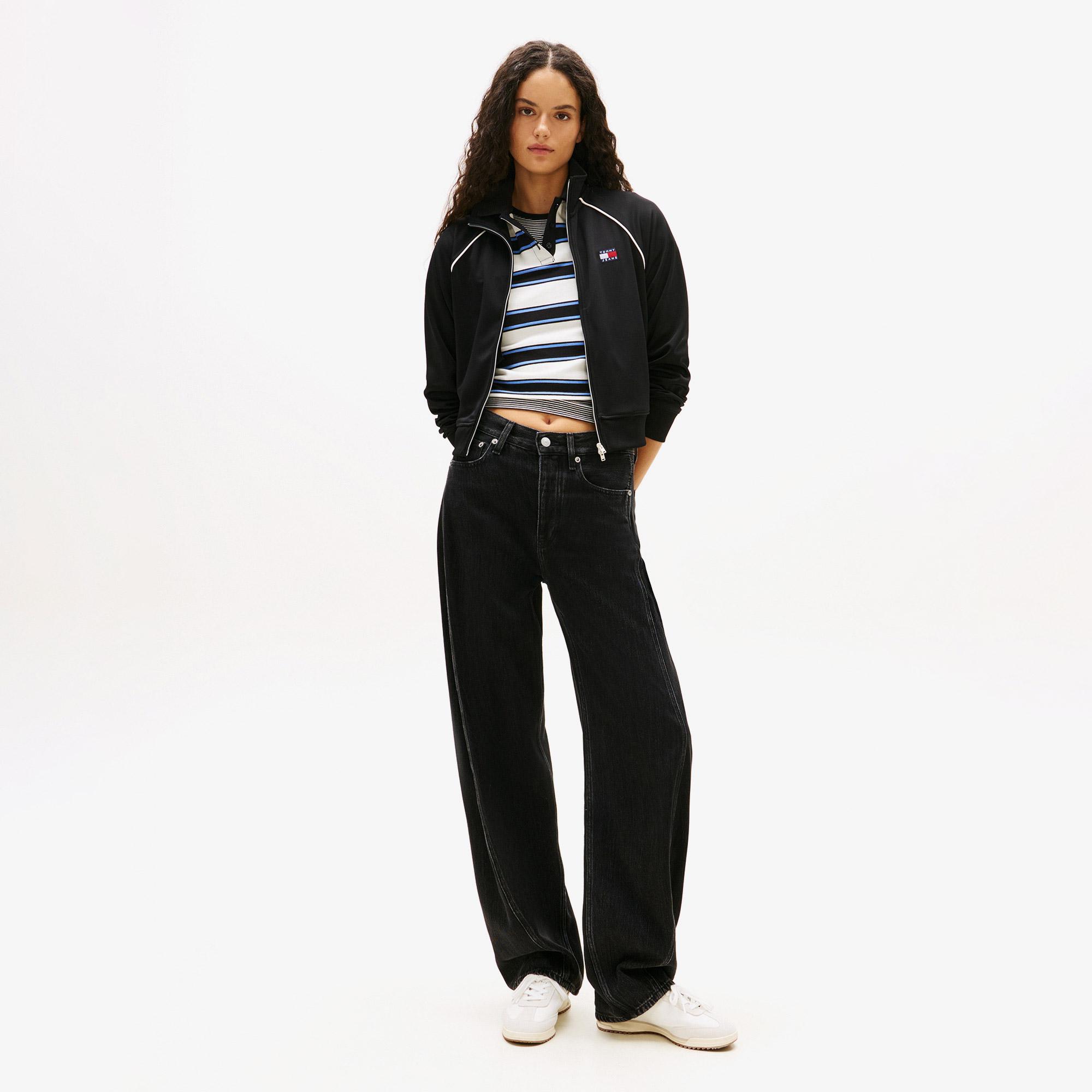 Tommy Hilfiger Badge Kadın Siyah Eşofman Üstü