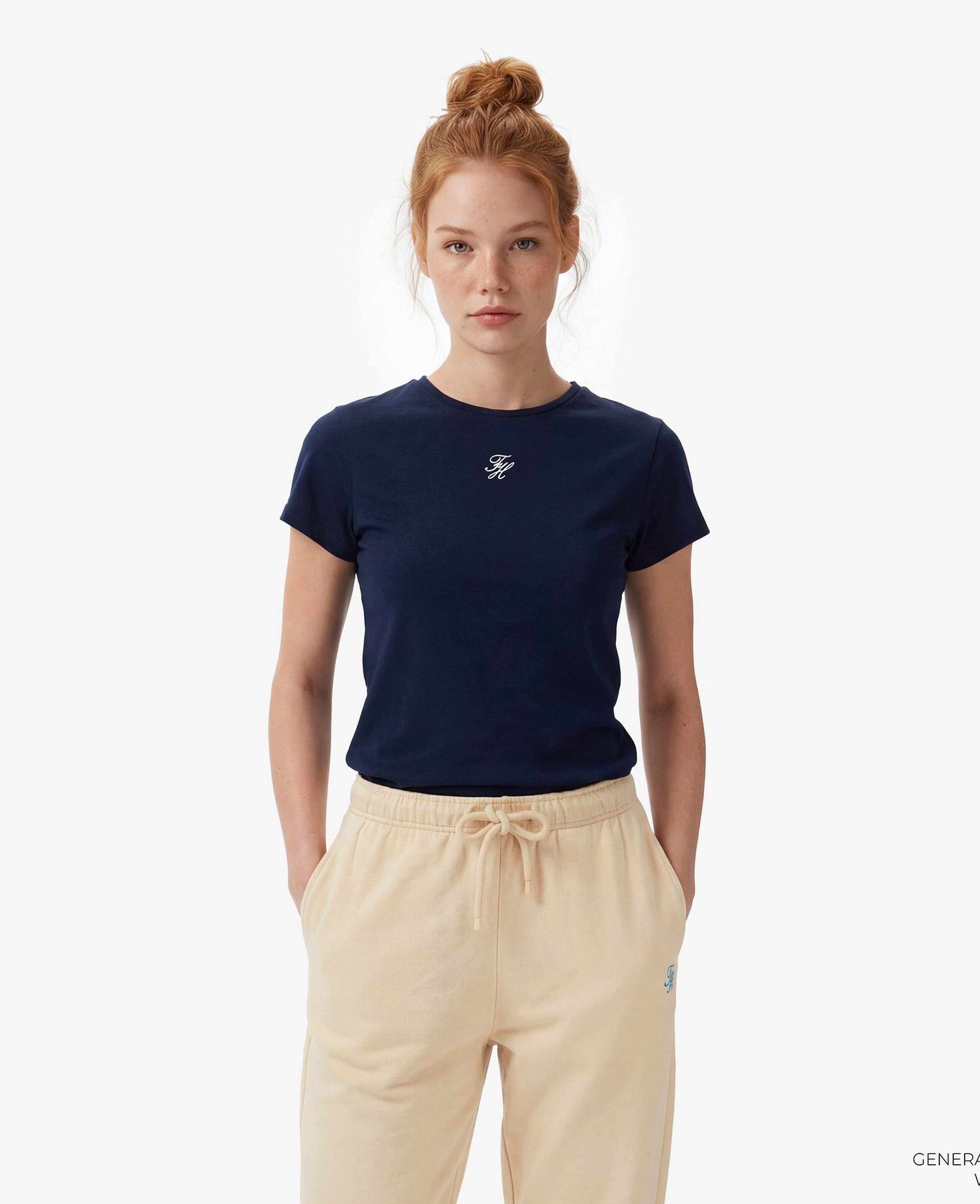 Tommy Hilfiger Emboss Kadın Lacivert T-Shirt