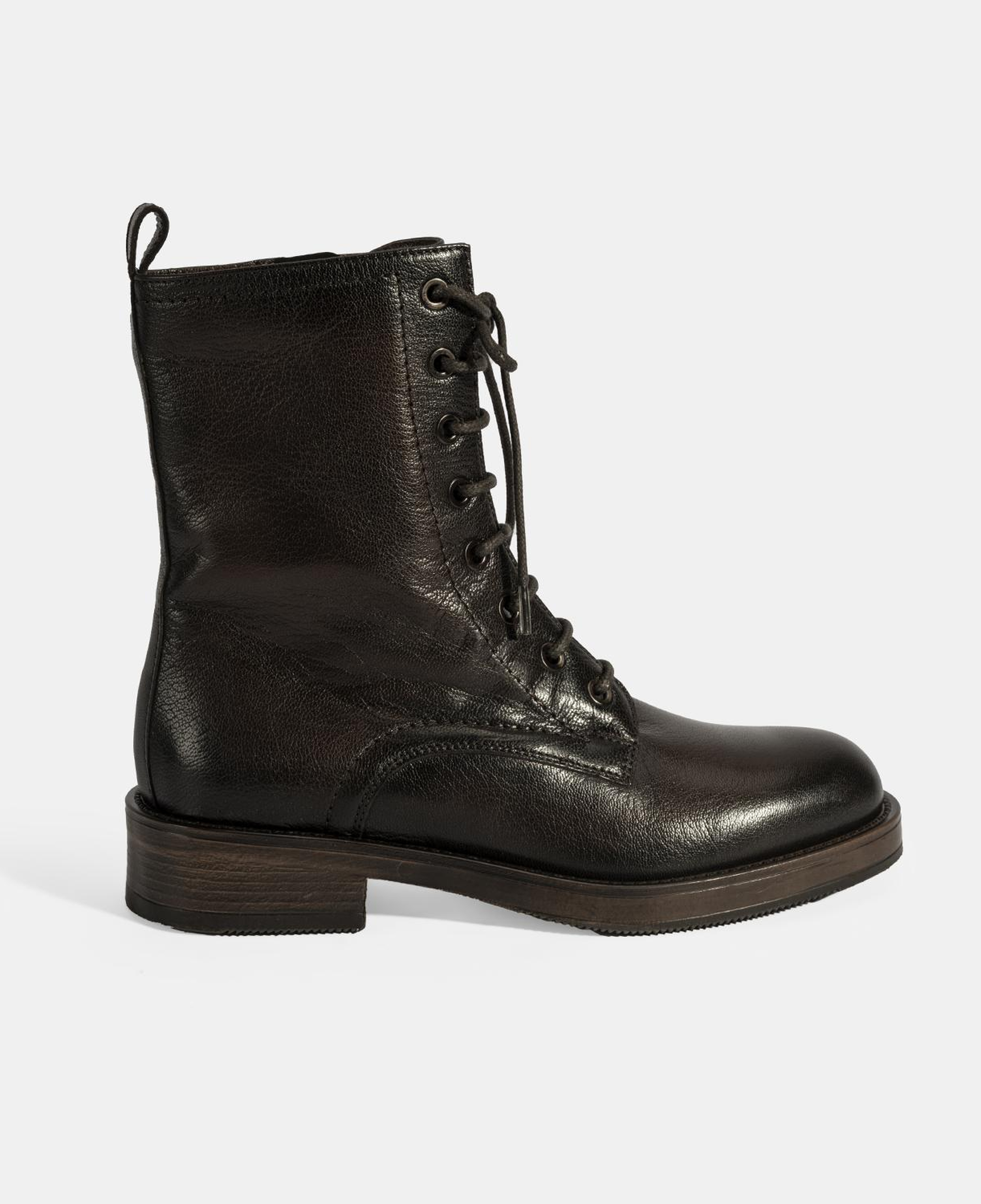 Kadın Kahve Bağcıklı Deri Postal Bot