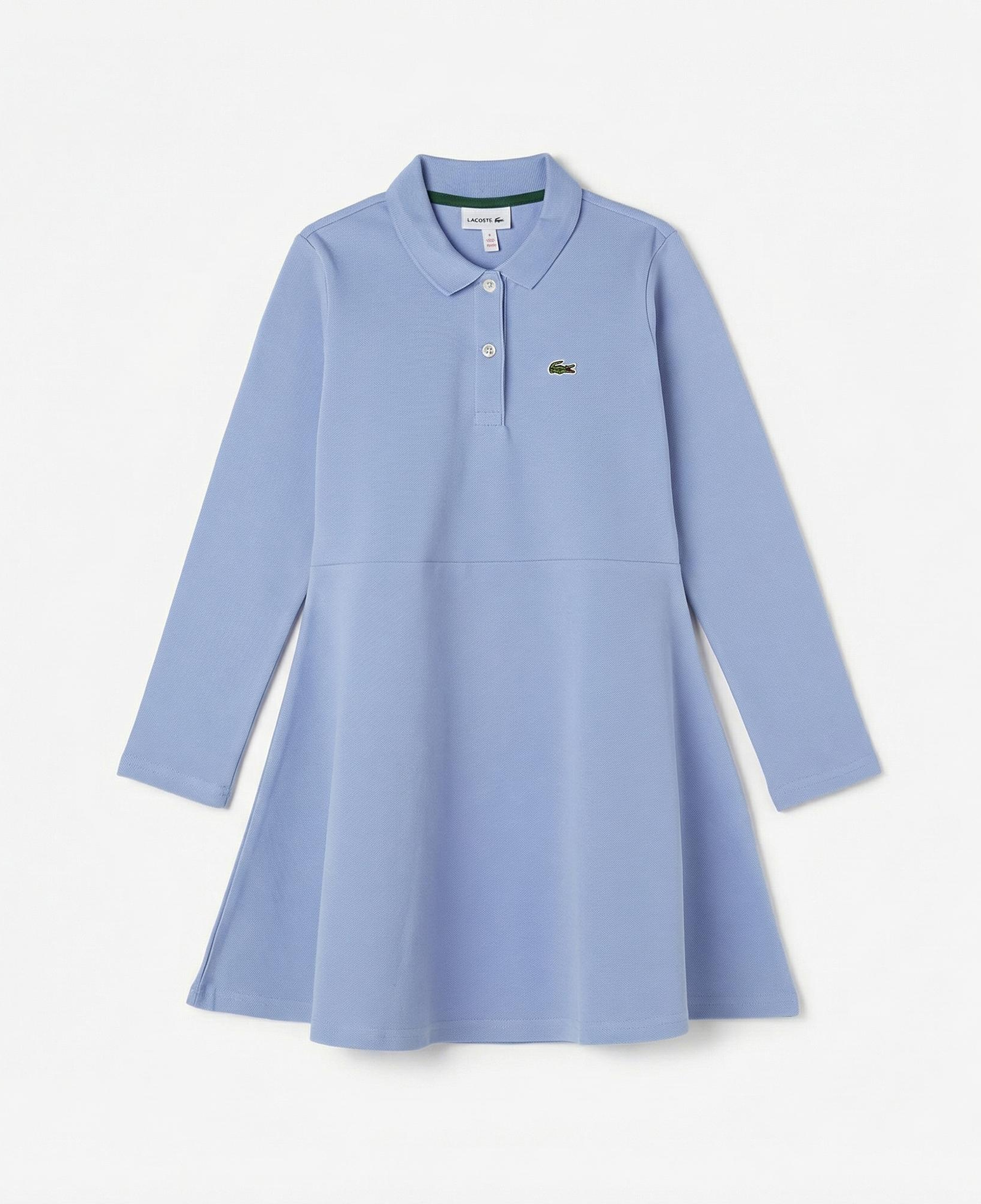 Lacoste Kız Çocuk Uzun Kollu Polo Yaka Mavi Elbise
