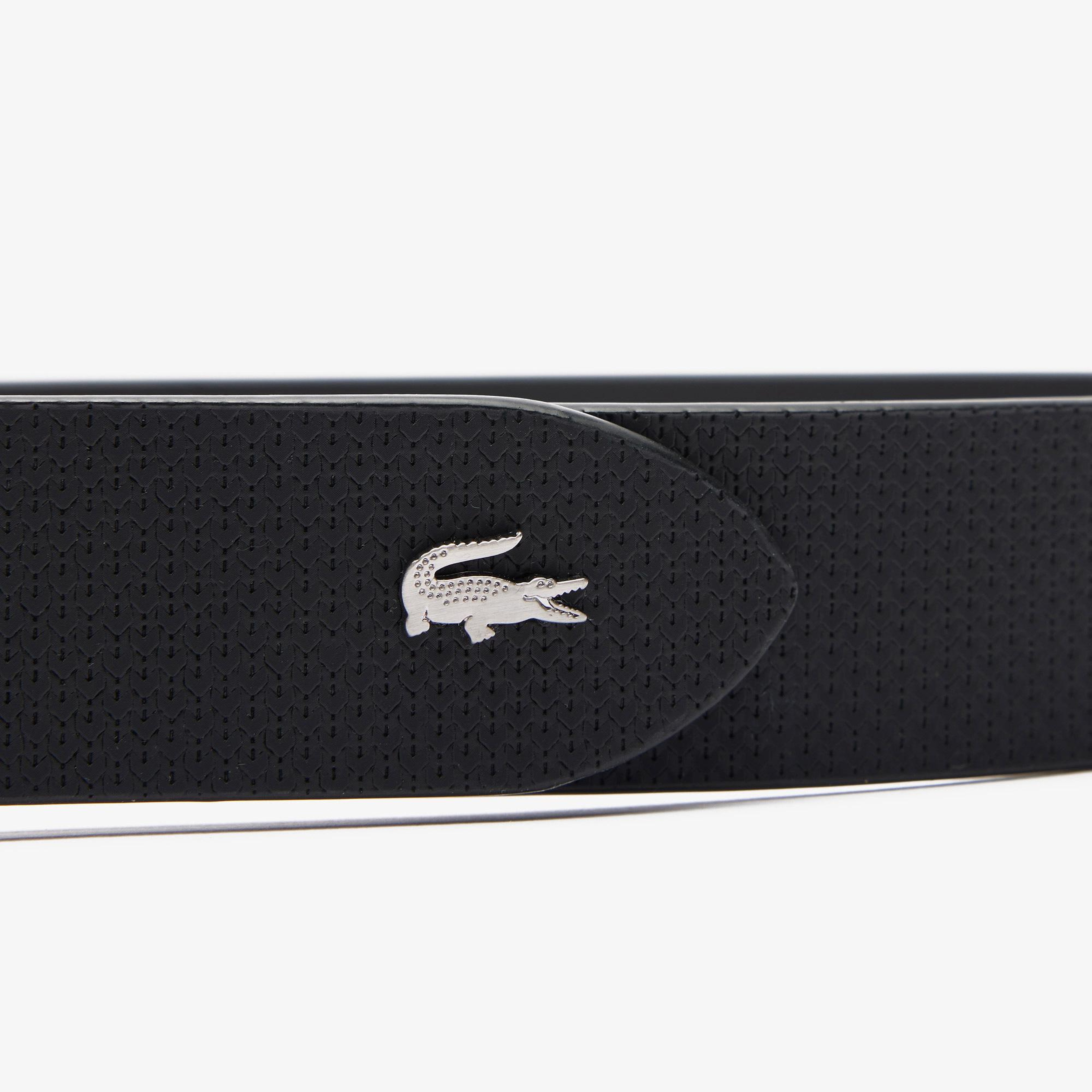 Lacoste Erkek Çift Taraflı Deri Siyah Kemer