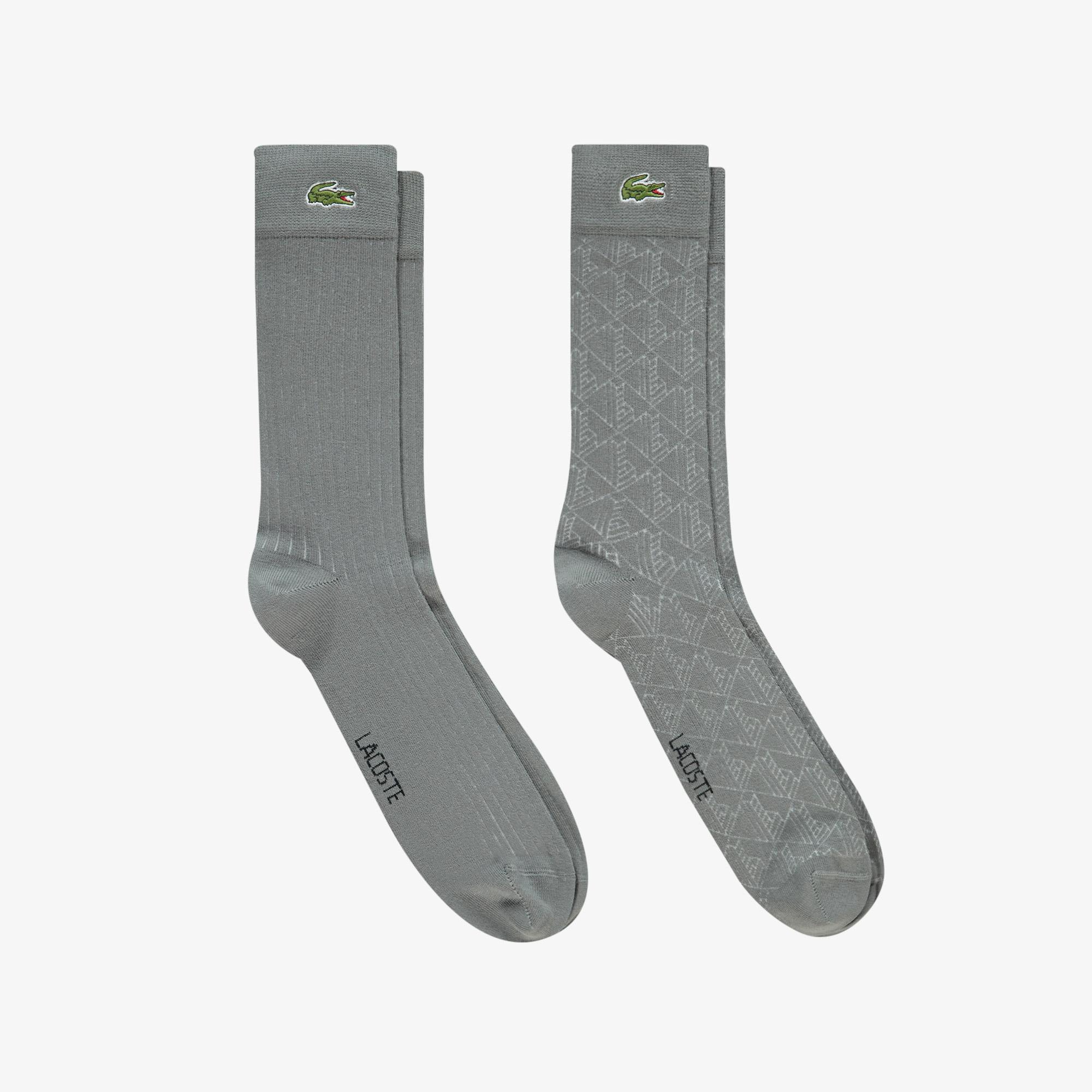 Lacoste Erkek Baskılı Koyu Gri Çorap