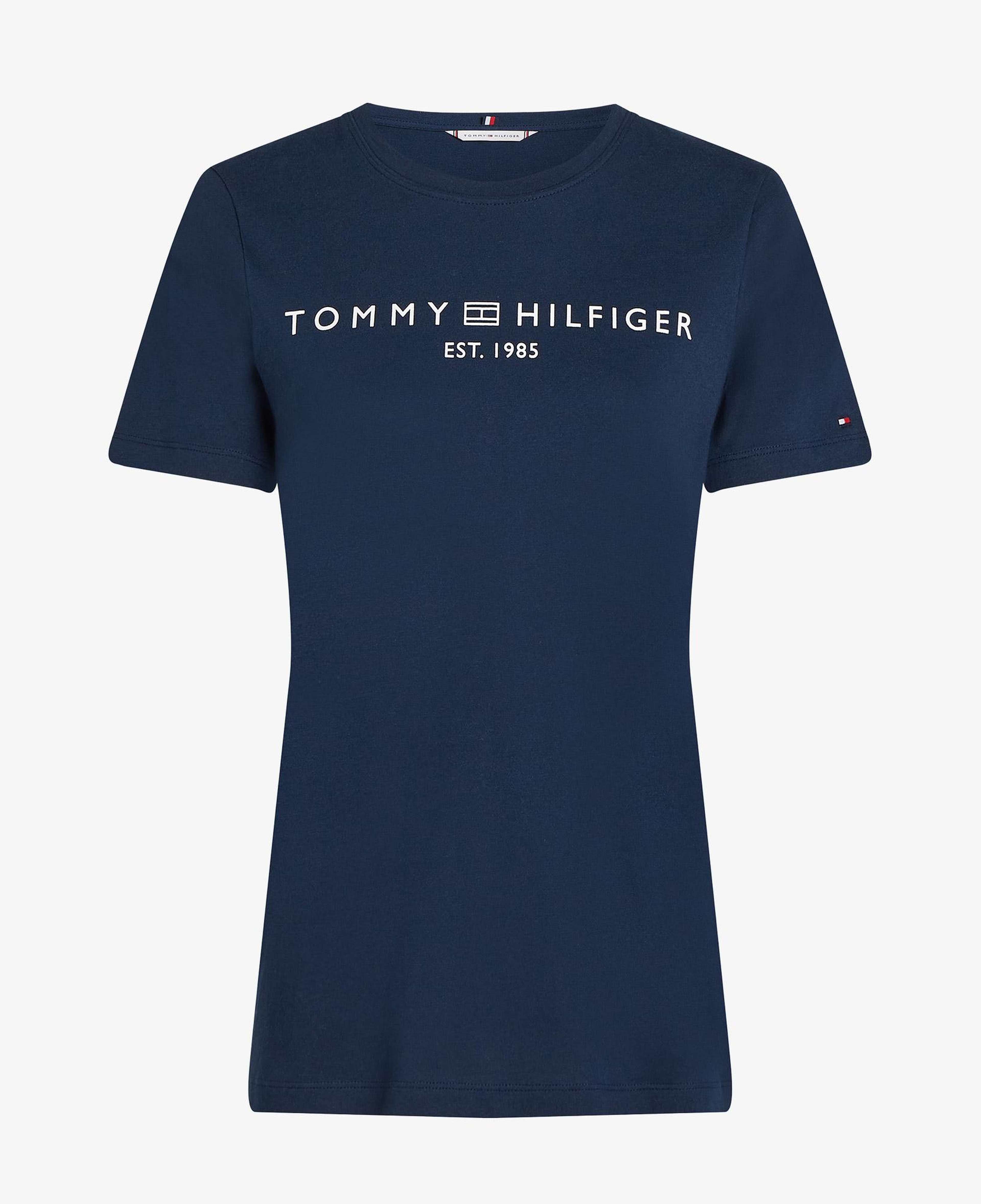 Tommy Hilfiger Corp Logo Kadın Lacivert Crop T-Shirt
