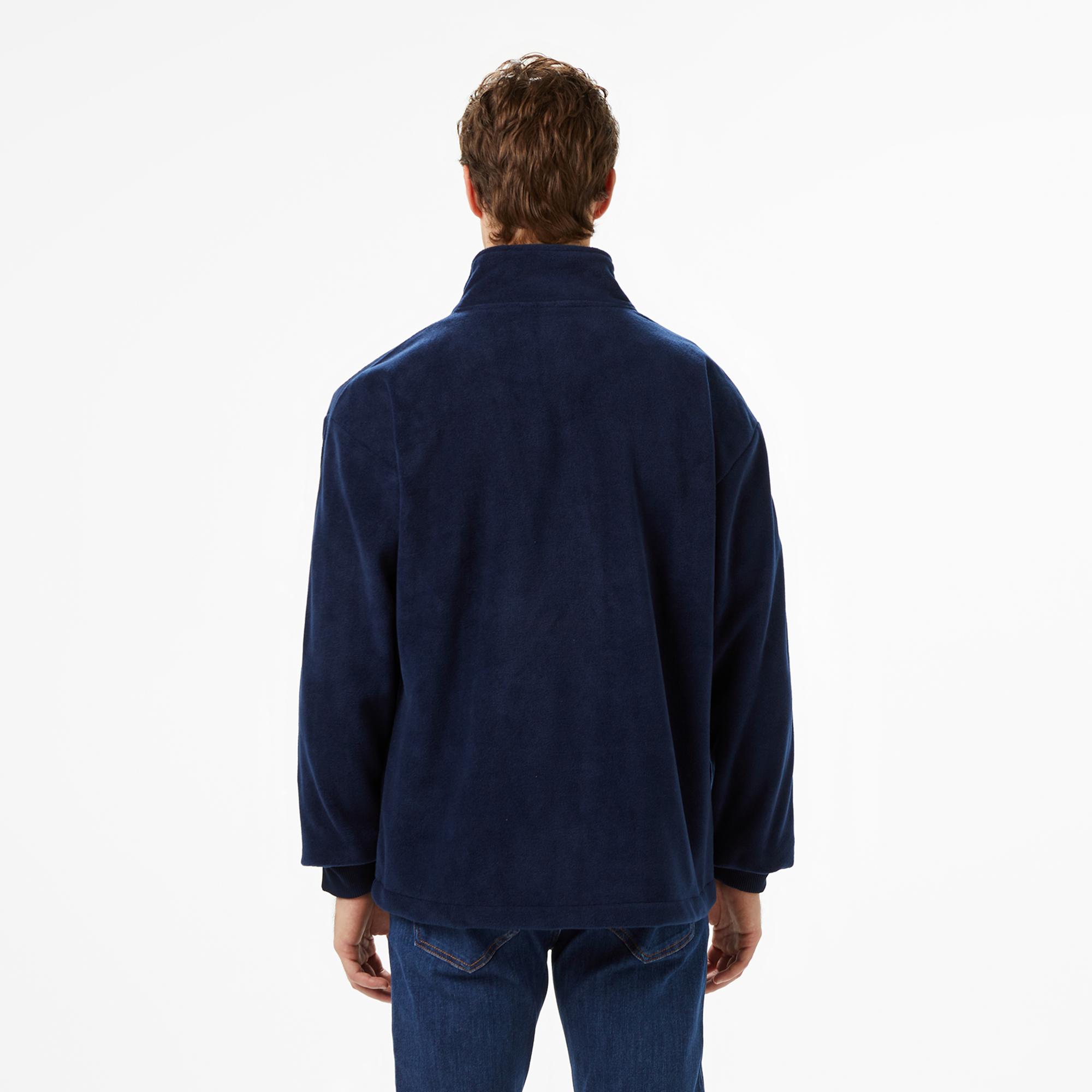 Lacoste Erkek Loose Fit Fermuarlı Lacivert Sweatshirt