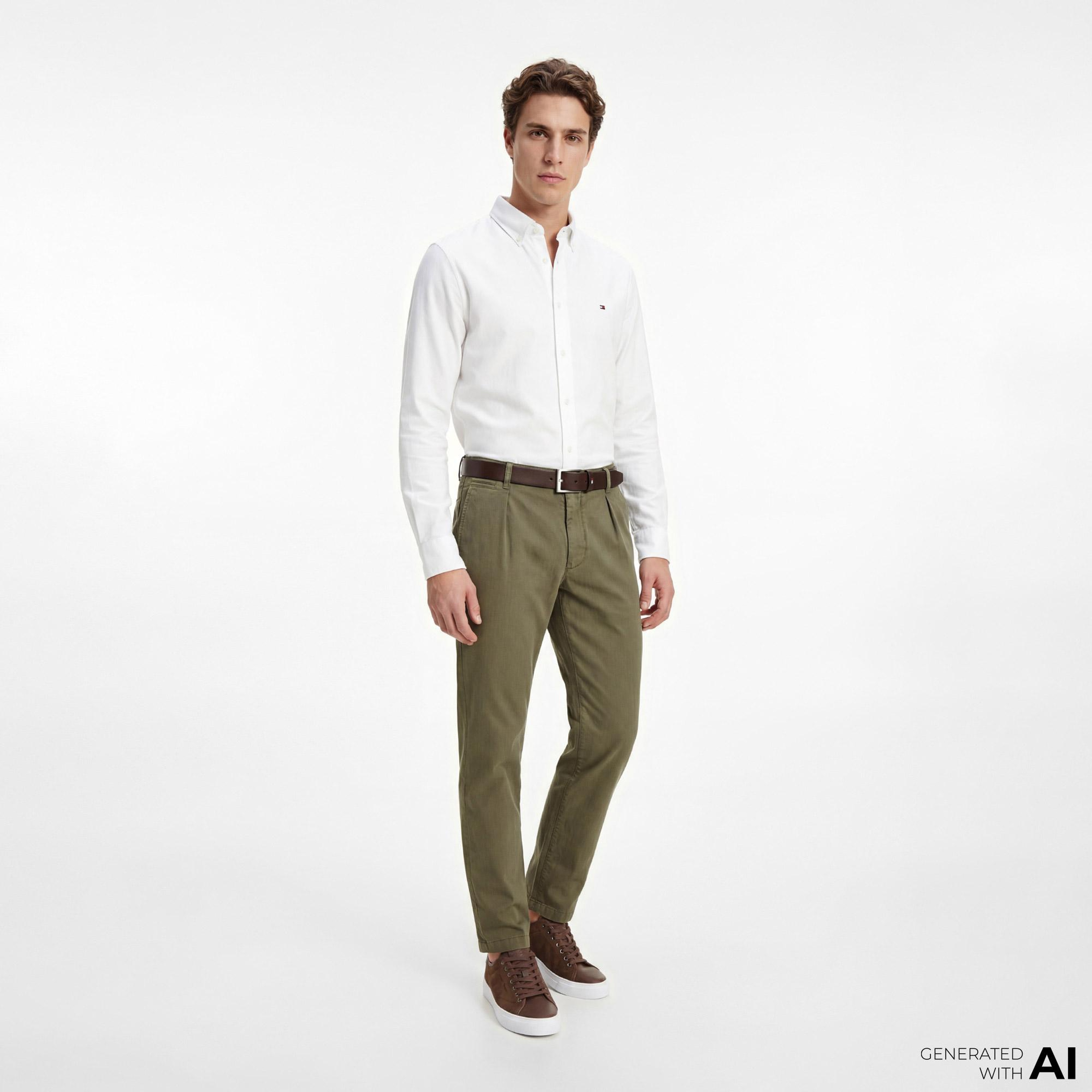 Tommy Hilfiger Core Essentials Erkek Beyaz Gömlek