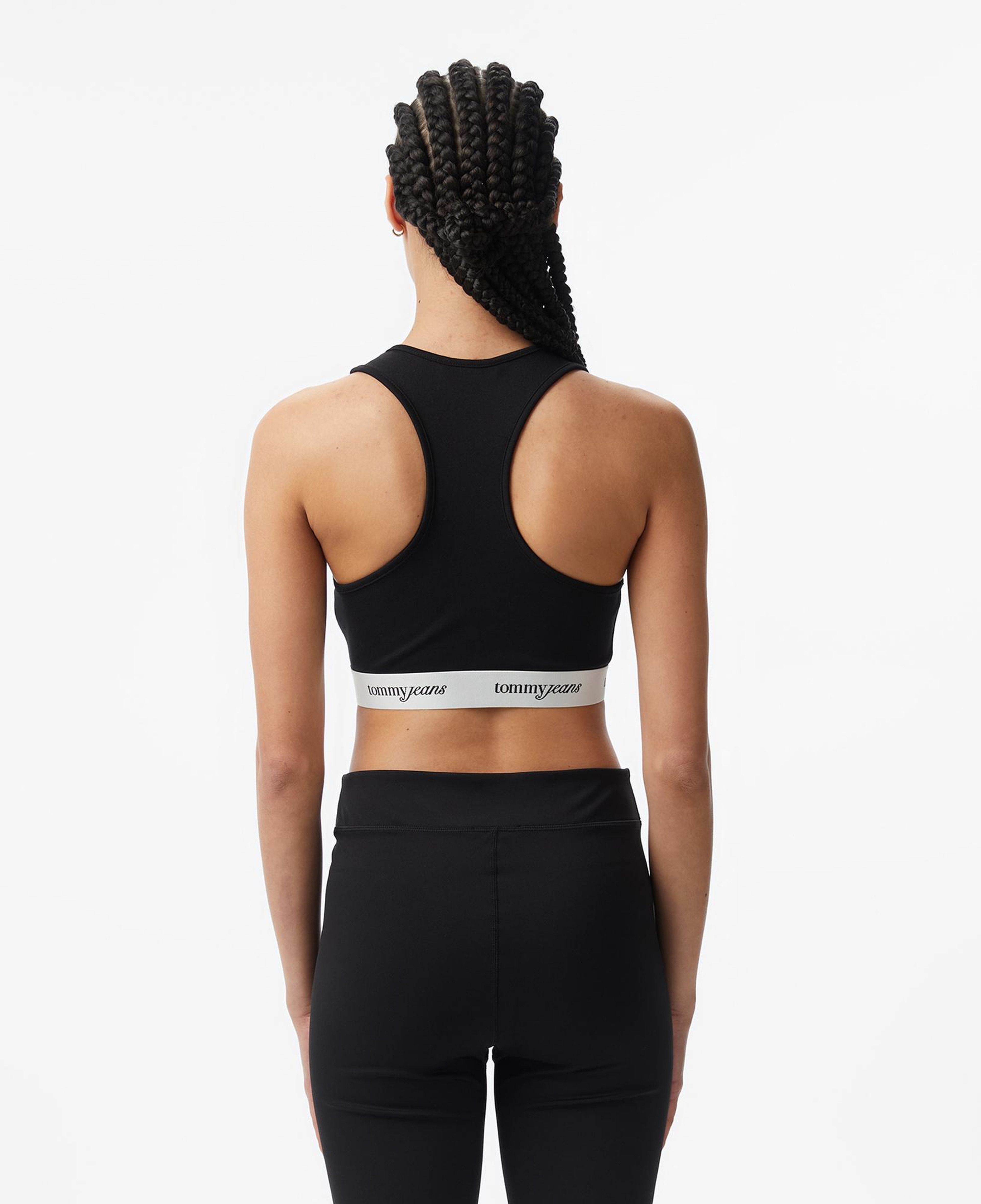 Tommy Hilfiger Logo Tape Kadın Siyah T-Shirt