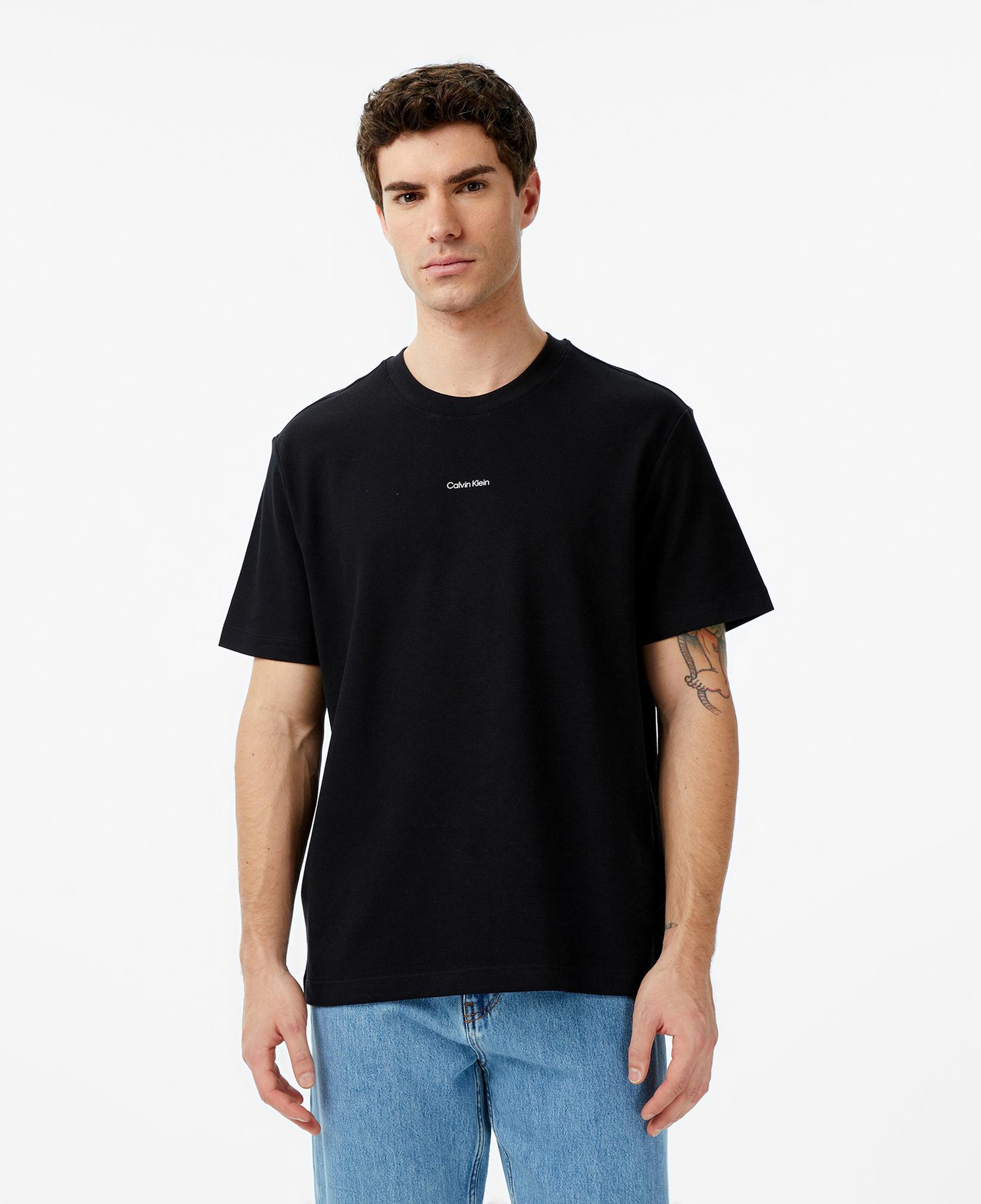 Calvin Klein Stretch Cotton Pique Nano Erkek Siyah T-Shirt