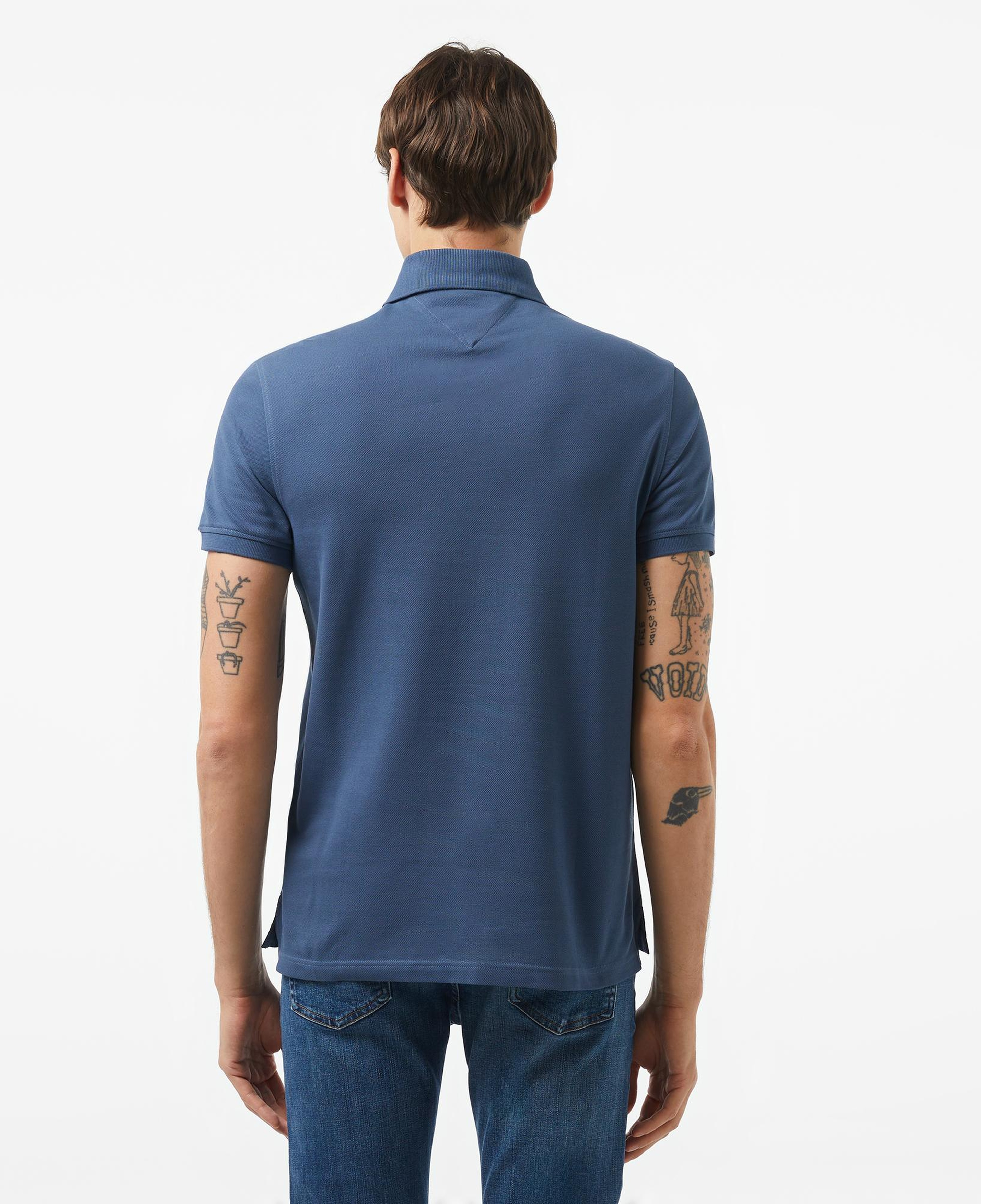 Tommy Hilfiger Nos Erkek Mavi Polo Yaka T-Shirt