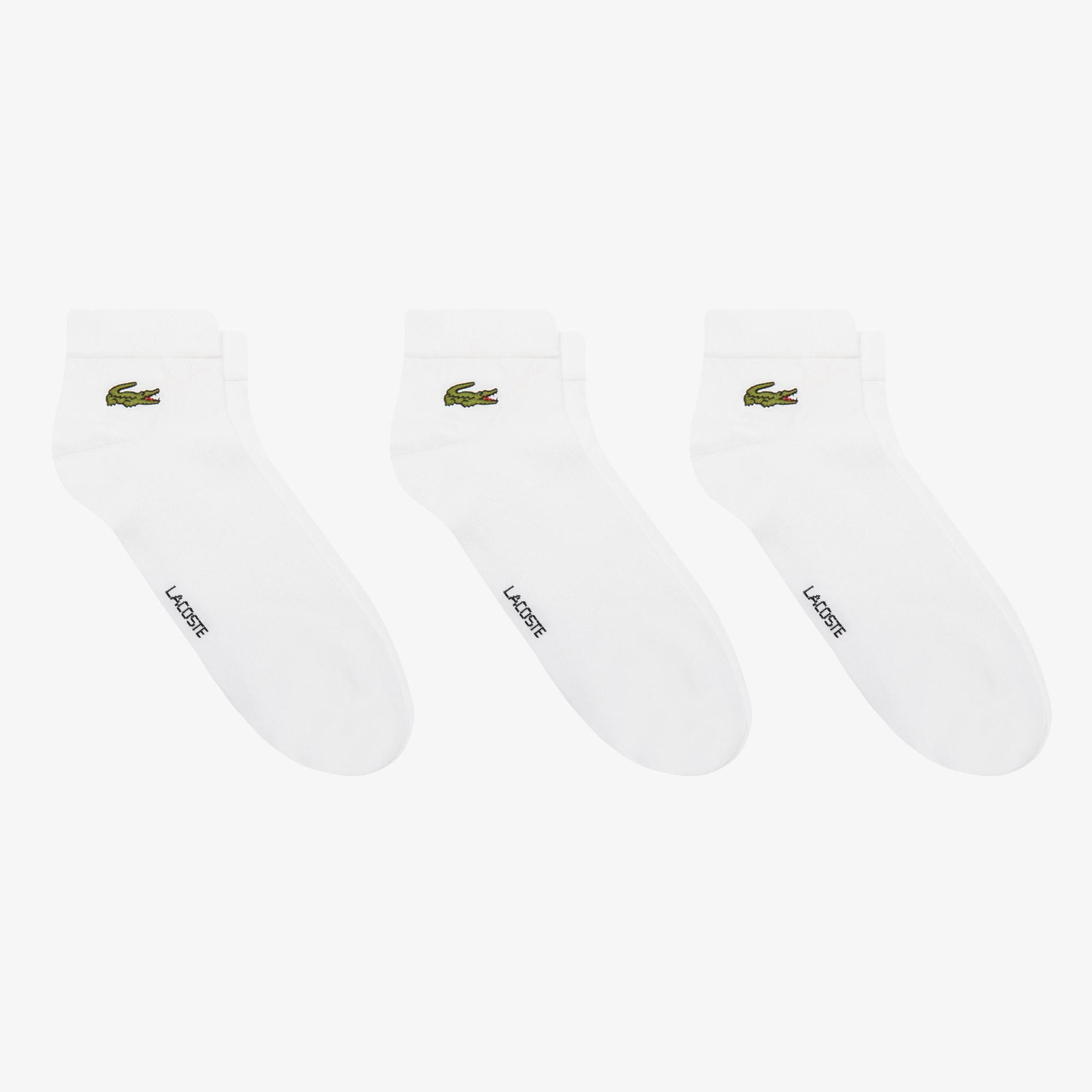 Lacoste Unisex 3'lü Beyaz Çorap
