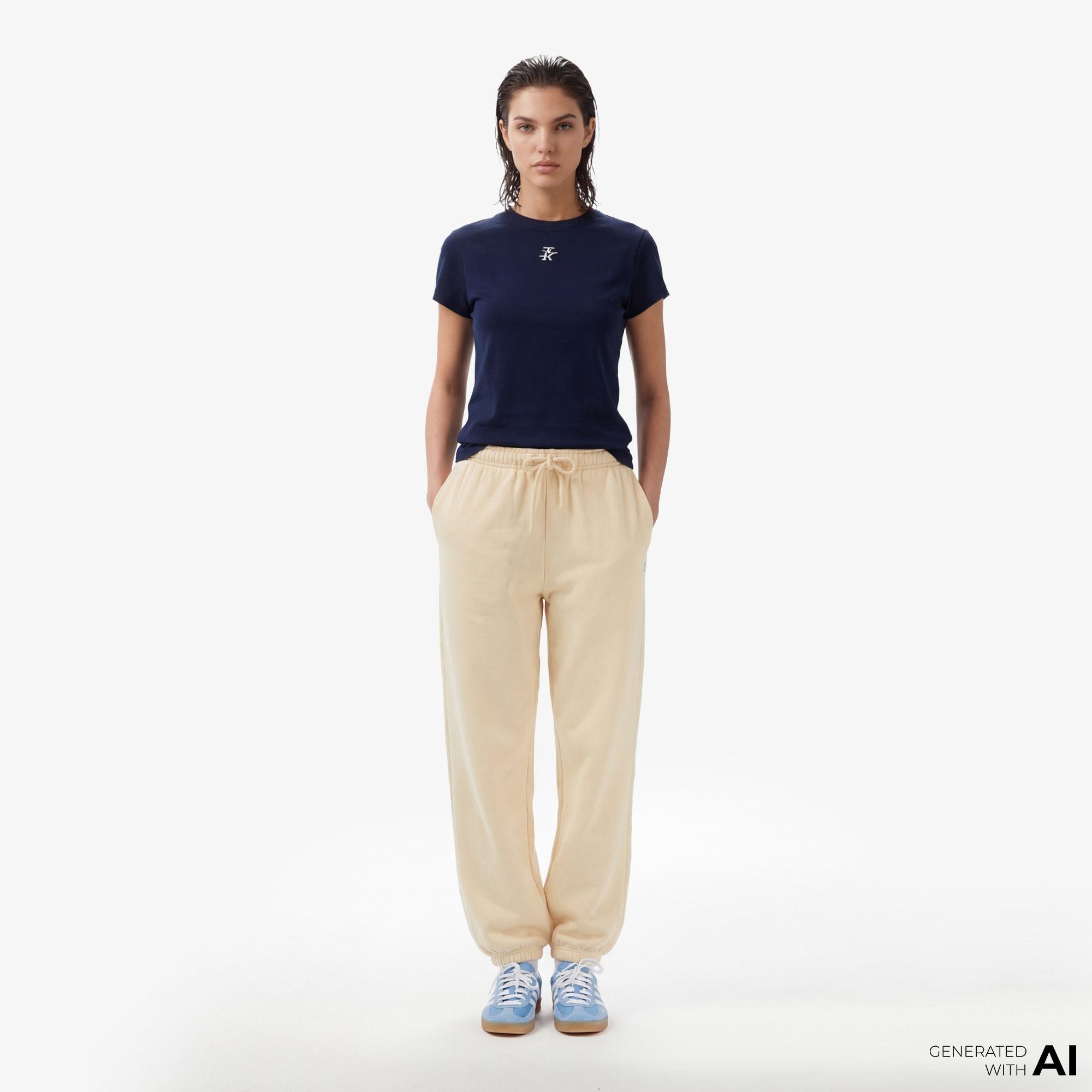 Tommy Hilfiger Script Kadın Bej Eşofman Altı