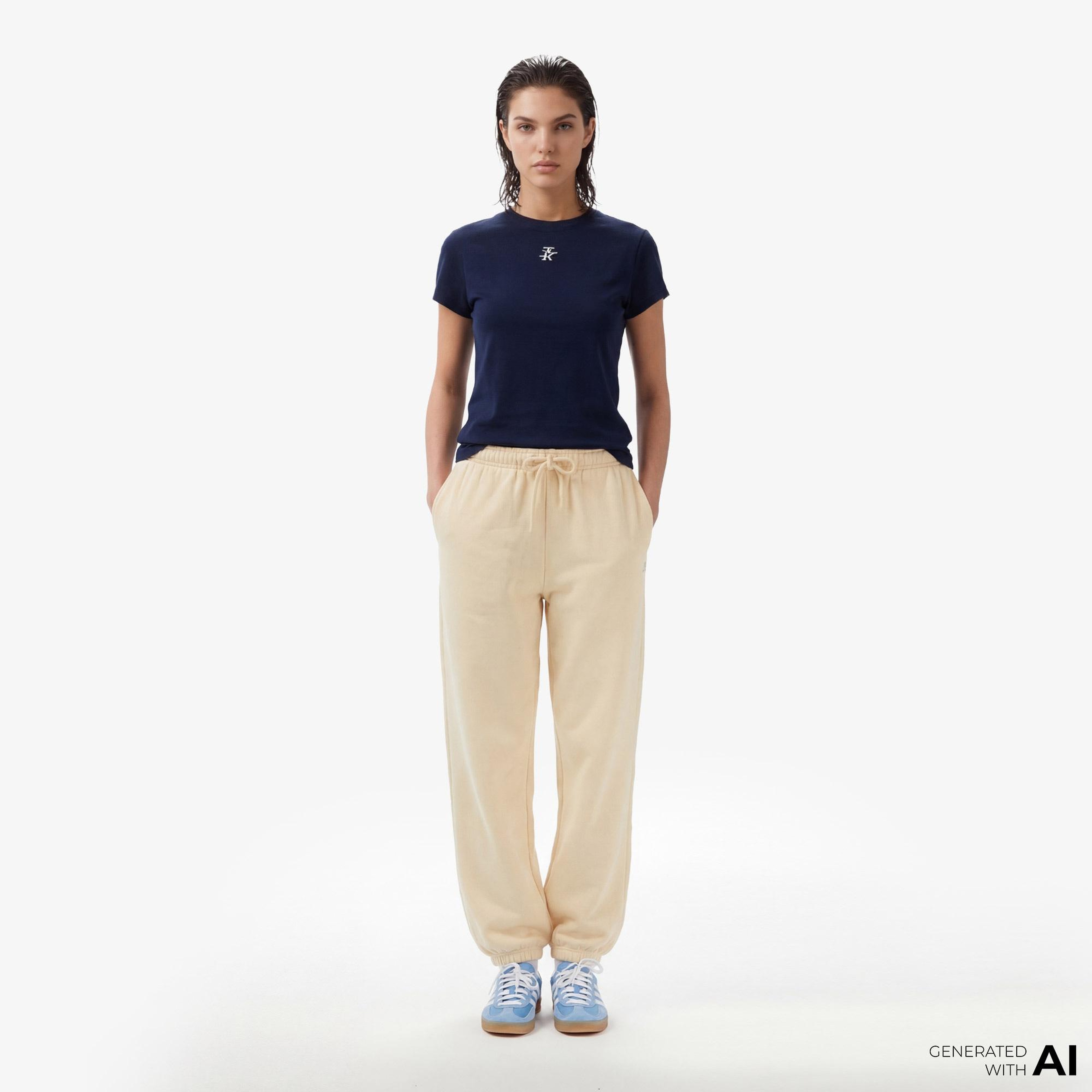 Tommy Hilfiger Script Kadın Bej Eşofman Altı