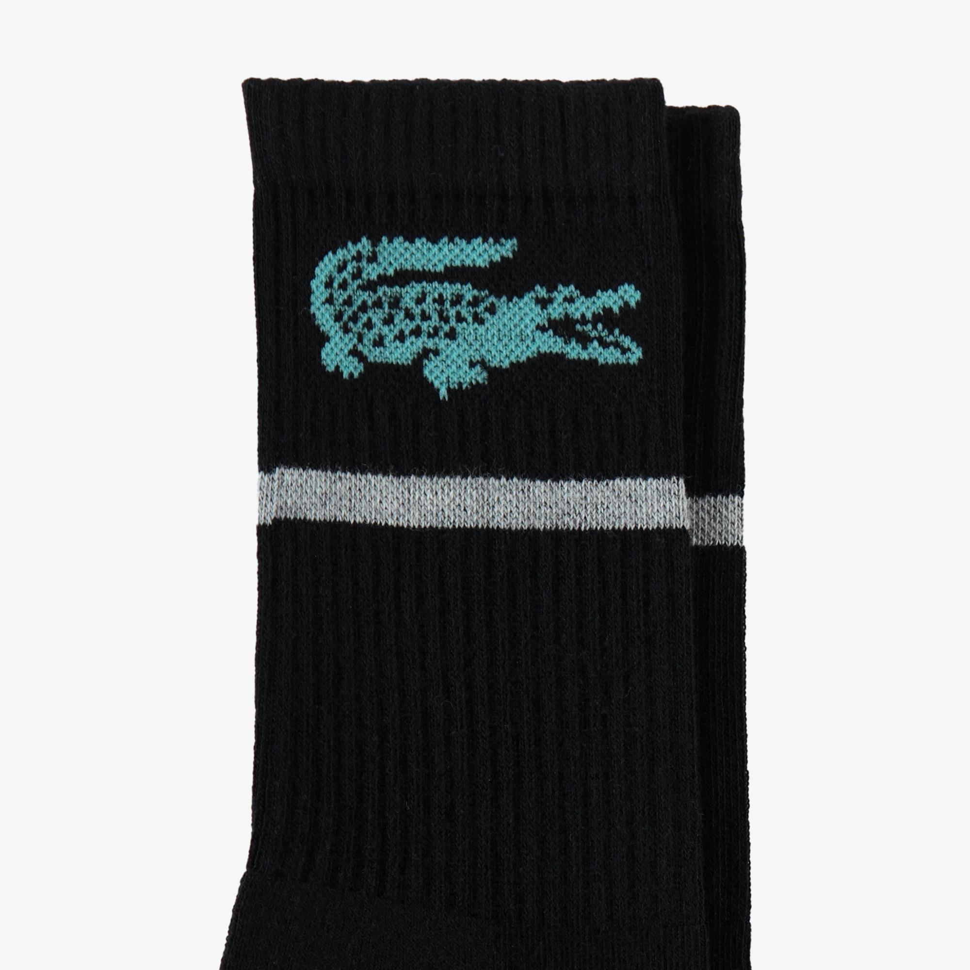 Lacoste Kadın Baskılı Siyah Çorap