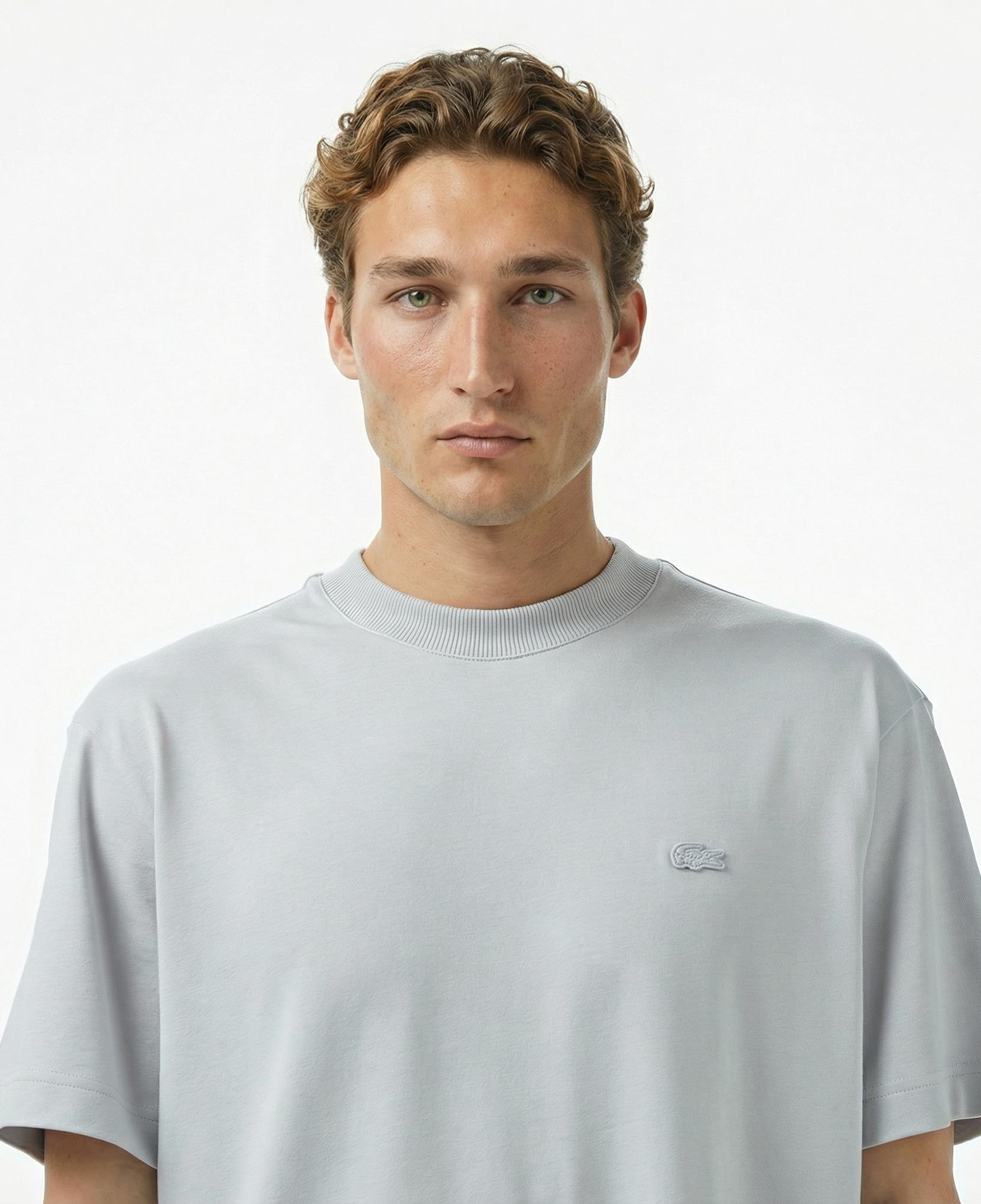 Lacoste Erkek Relaxed Fit Bisiklet Yaka Gri T-Shirt