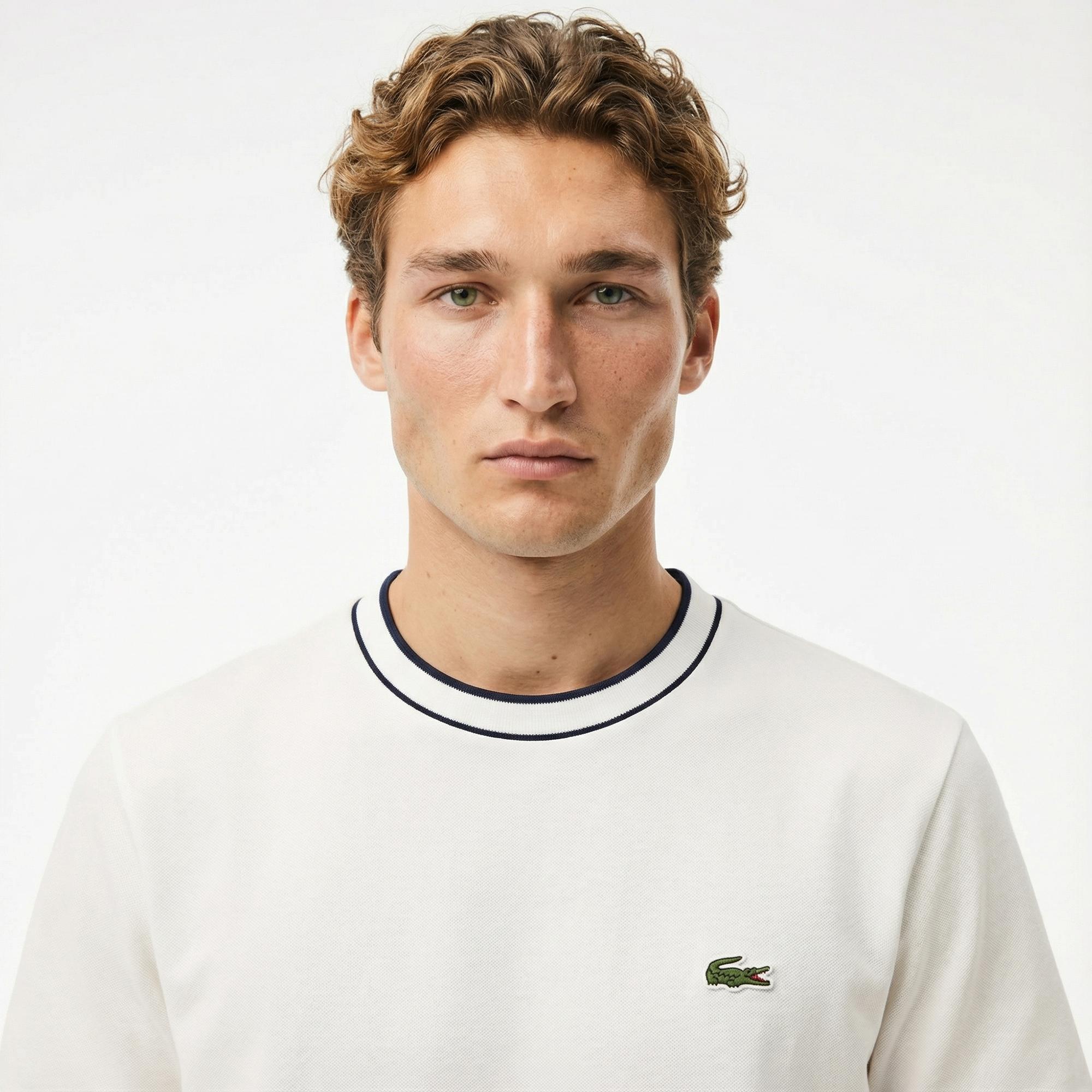 Lacoste Erkek Regular Fit Bisiklet Yaka Beyaz T-Shirt