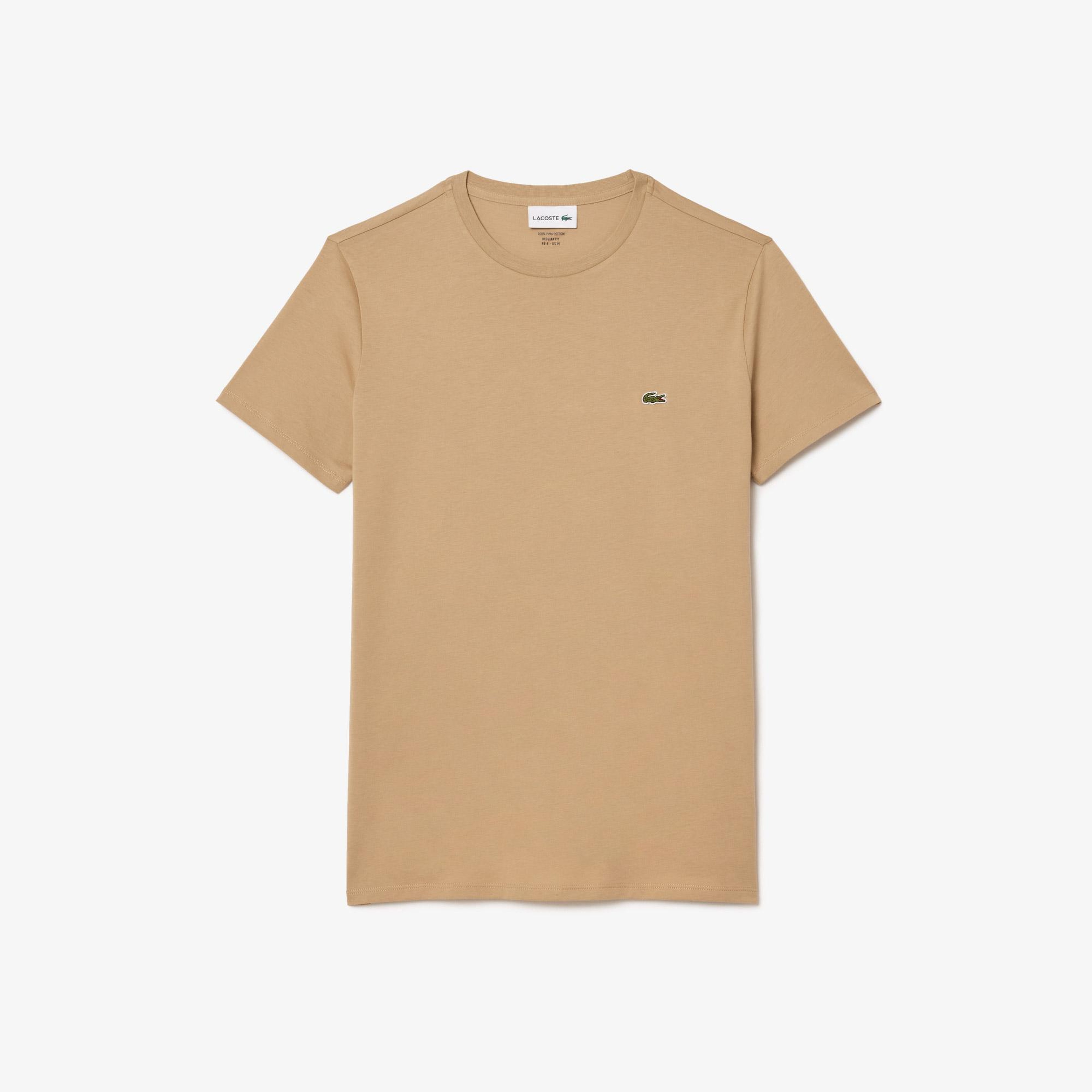 Lacoste Erkek Regular Fit Bisiklet Yaka Bej T-Shirt