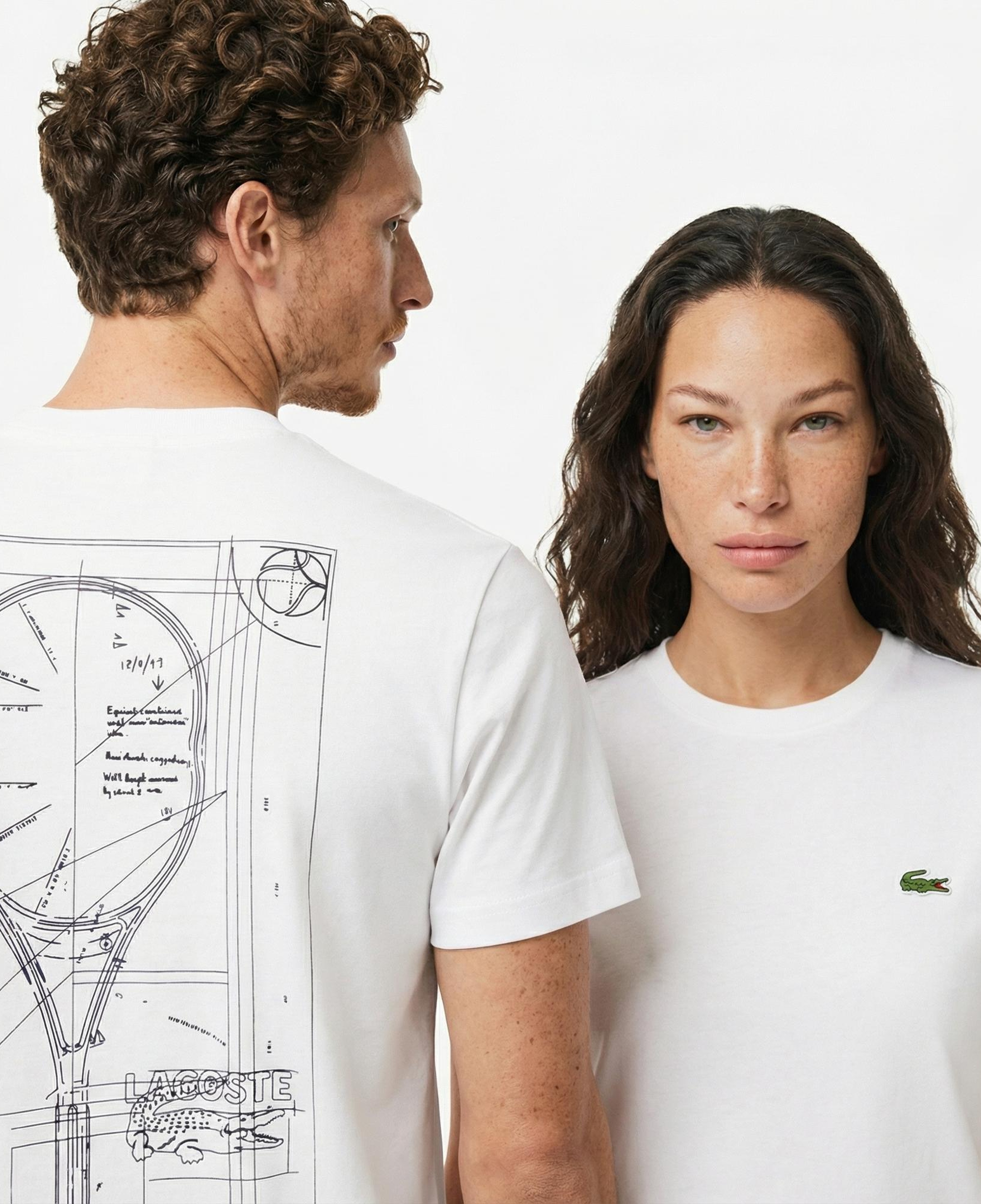 Lacoste x Rolex Paris Unisex Regular Fit Bisiklet Yaka Beyaz T-Shirt