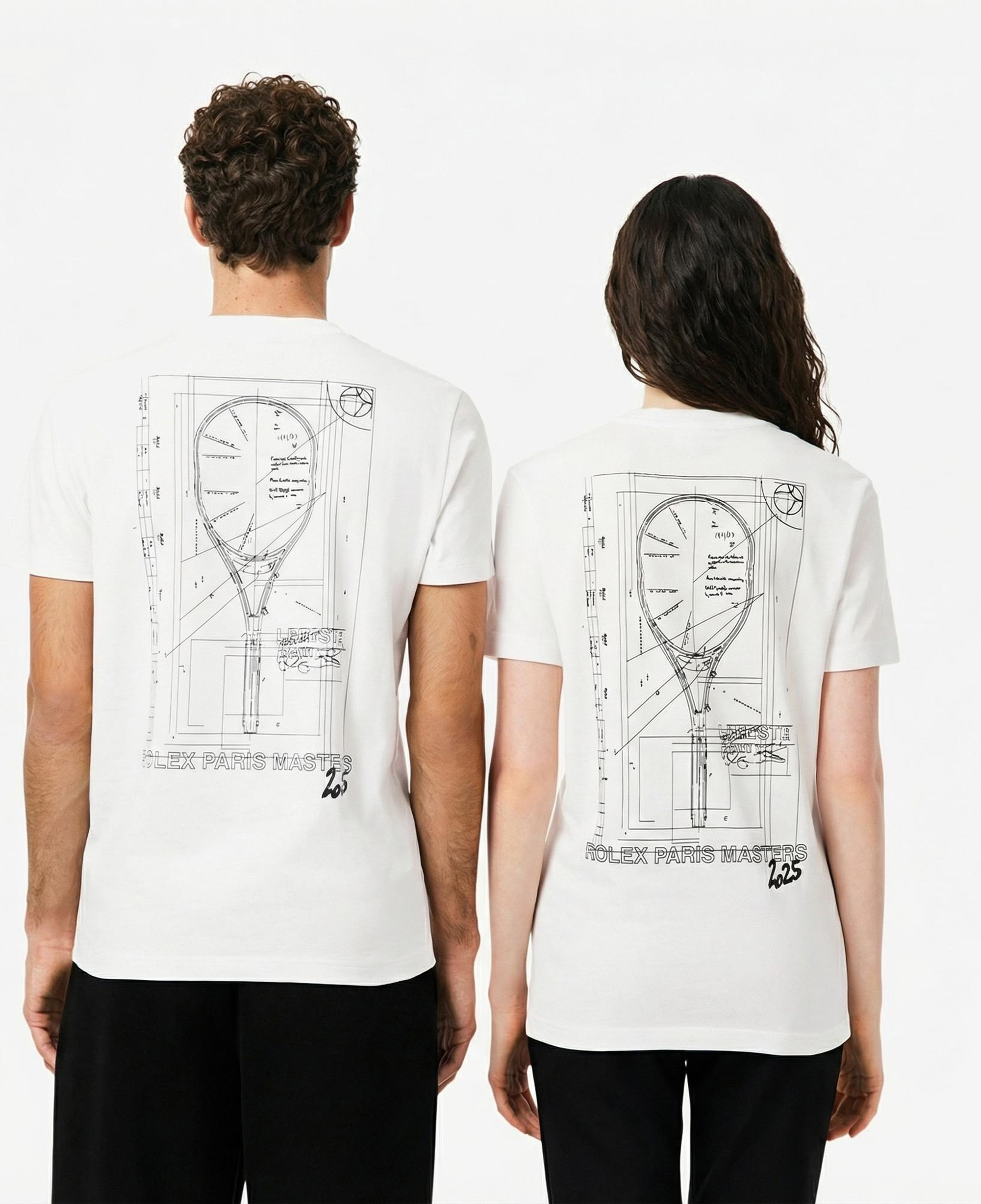 Lacoste x Rolex Paris Unisex Regular Fit Bisiklet Yaka Beyaz T-Shirt