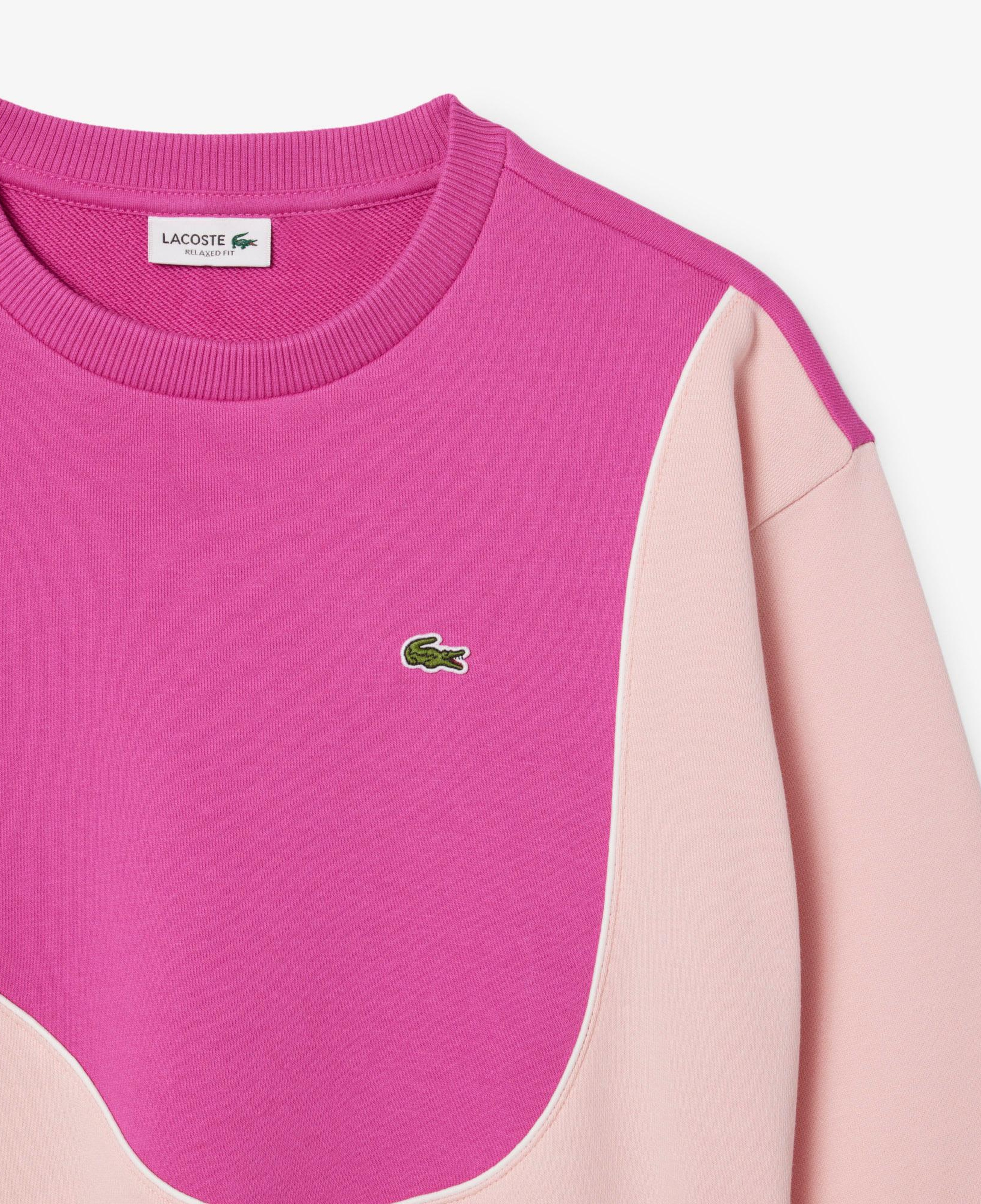 Lacoste Çocuk Bisiklet Yaka Renk Bloklu Pembe Sweatshirt