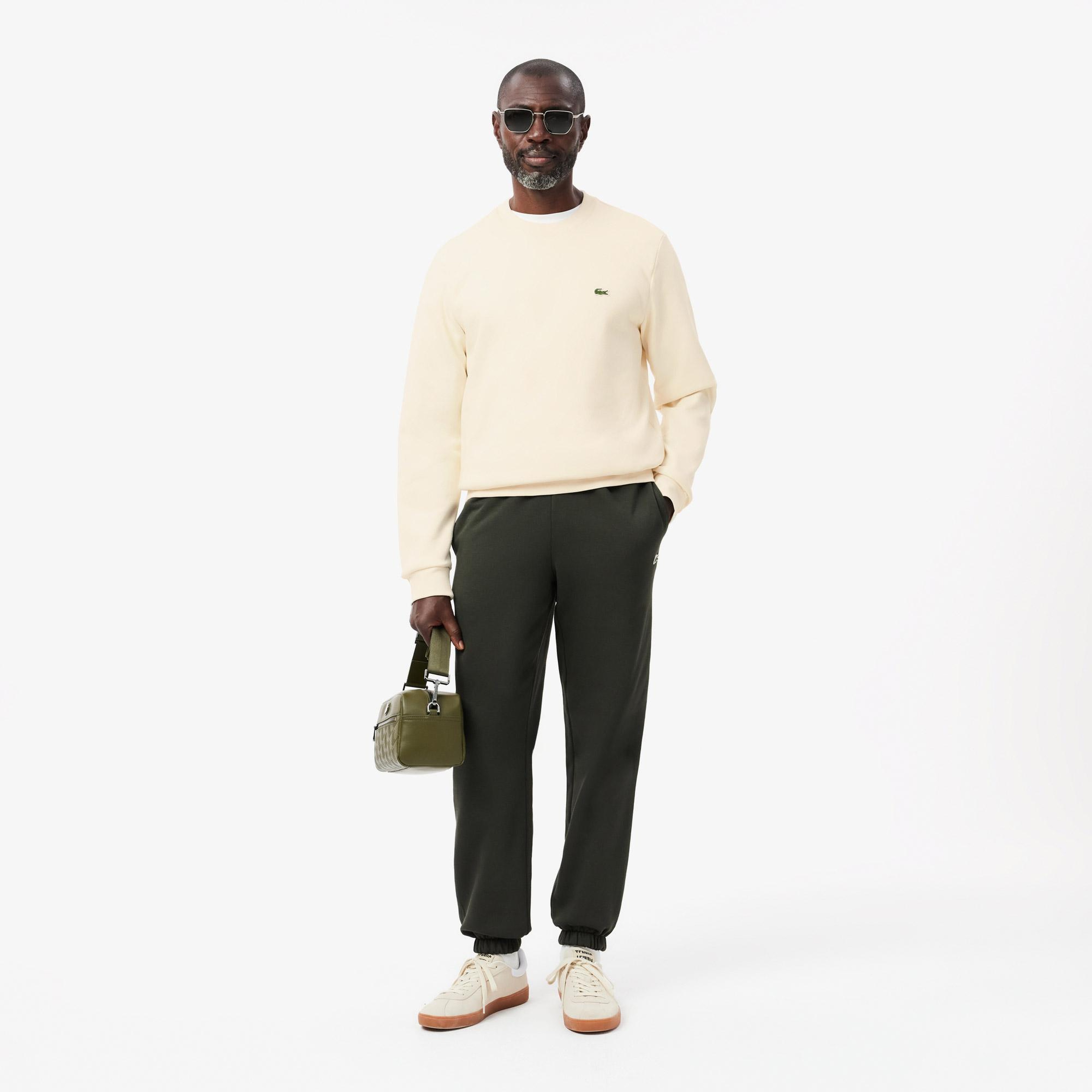 Lacoste Erkek Classic Fit Bisiklet Yaka Krem Sweatshirt