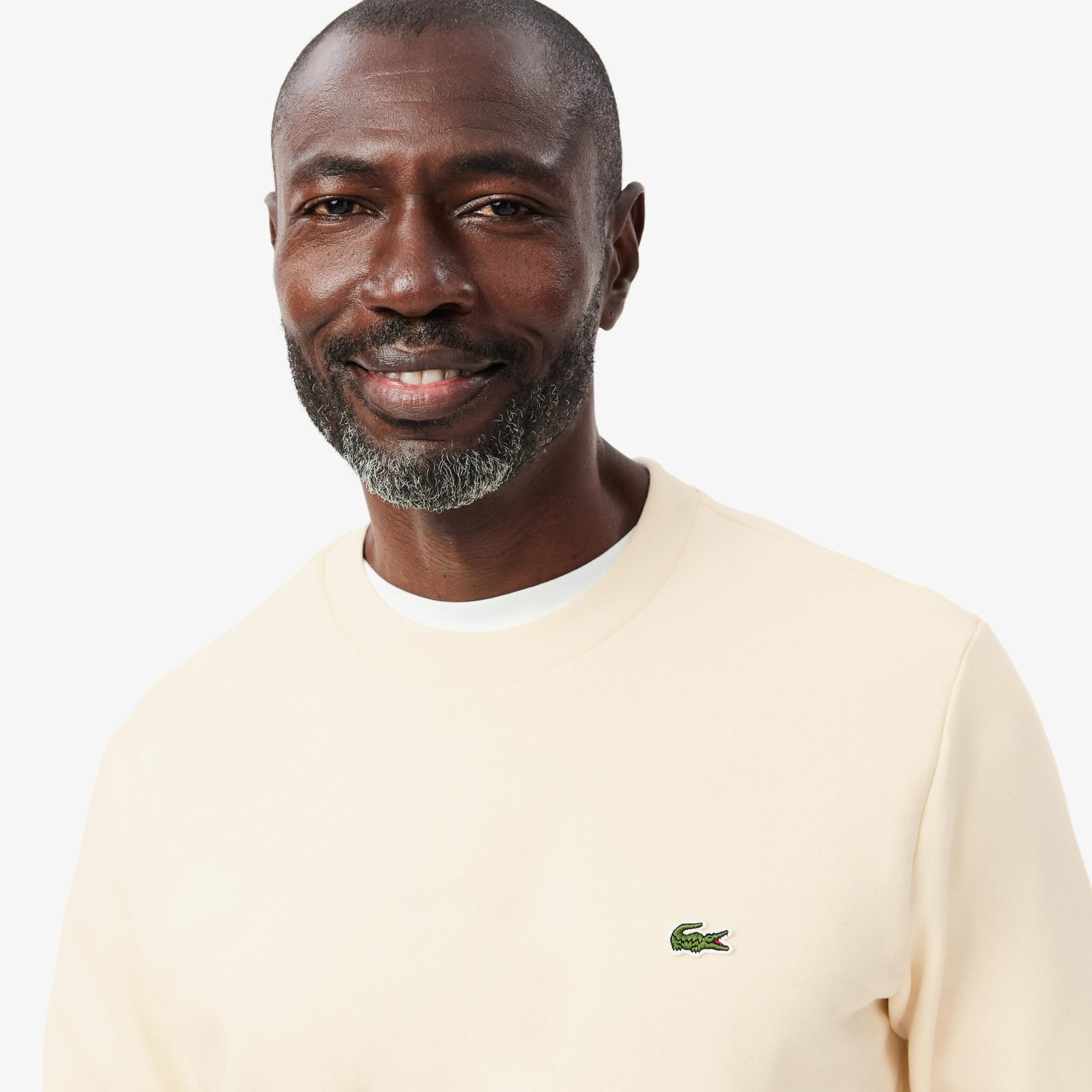 Lacoste Erkek Classic Fit Bisiklet Yaka Krem Sweatshirt