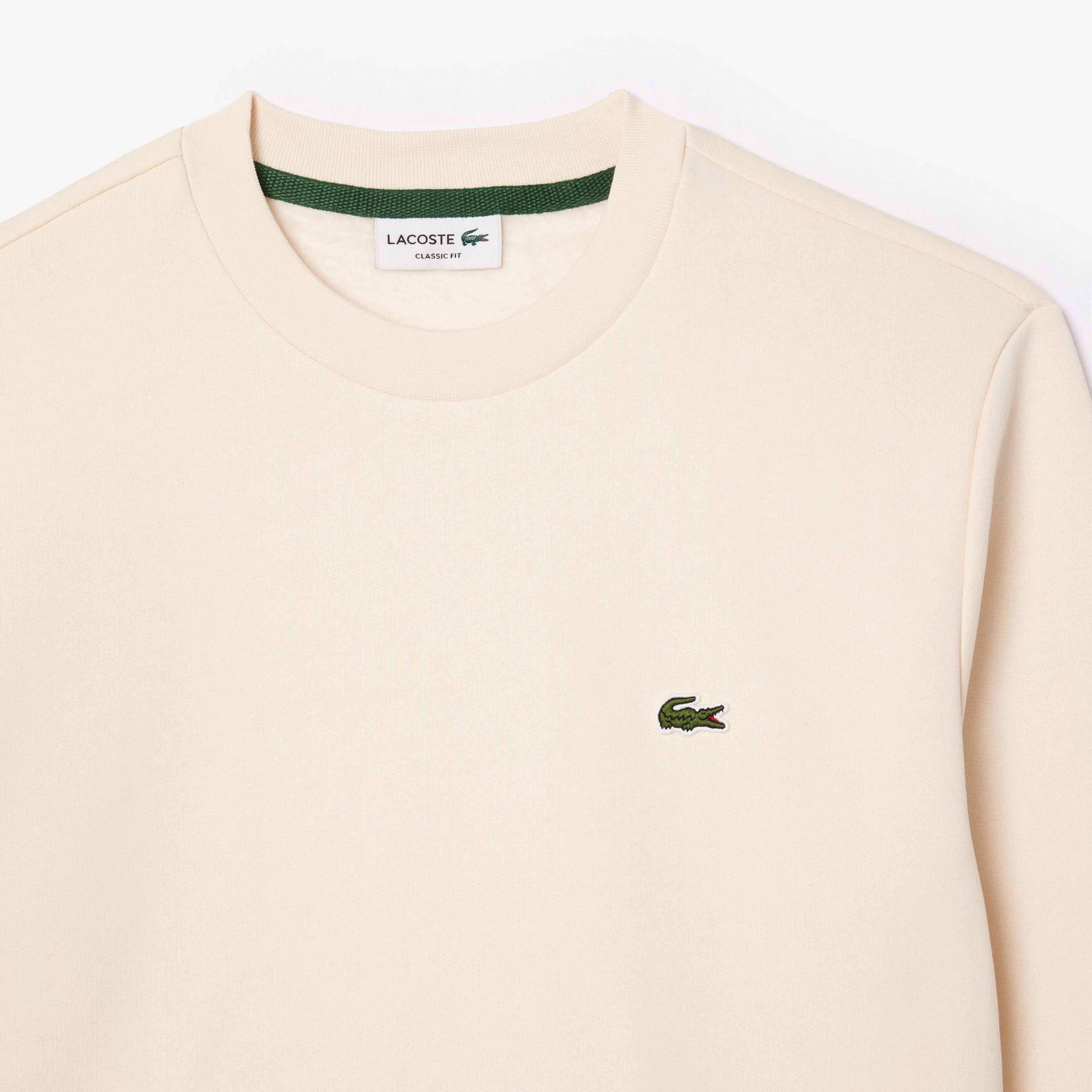 Lacoste Erkek Classic Fit Bisiklet Yaka Krem Sweatshirt
