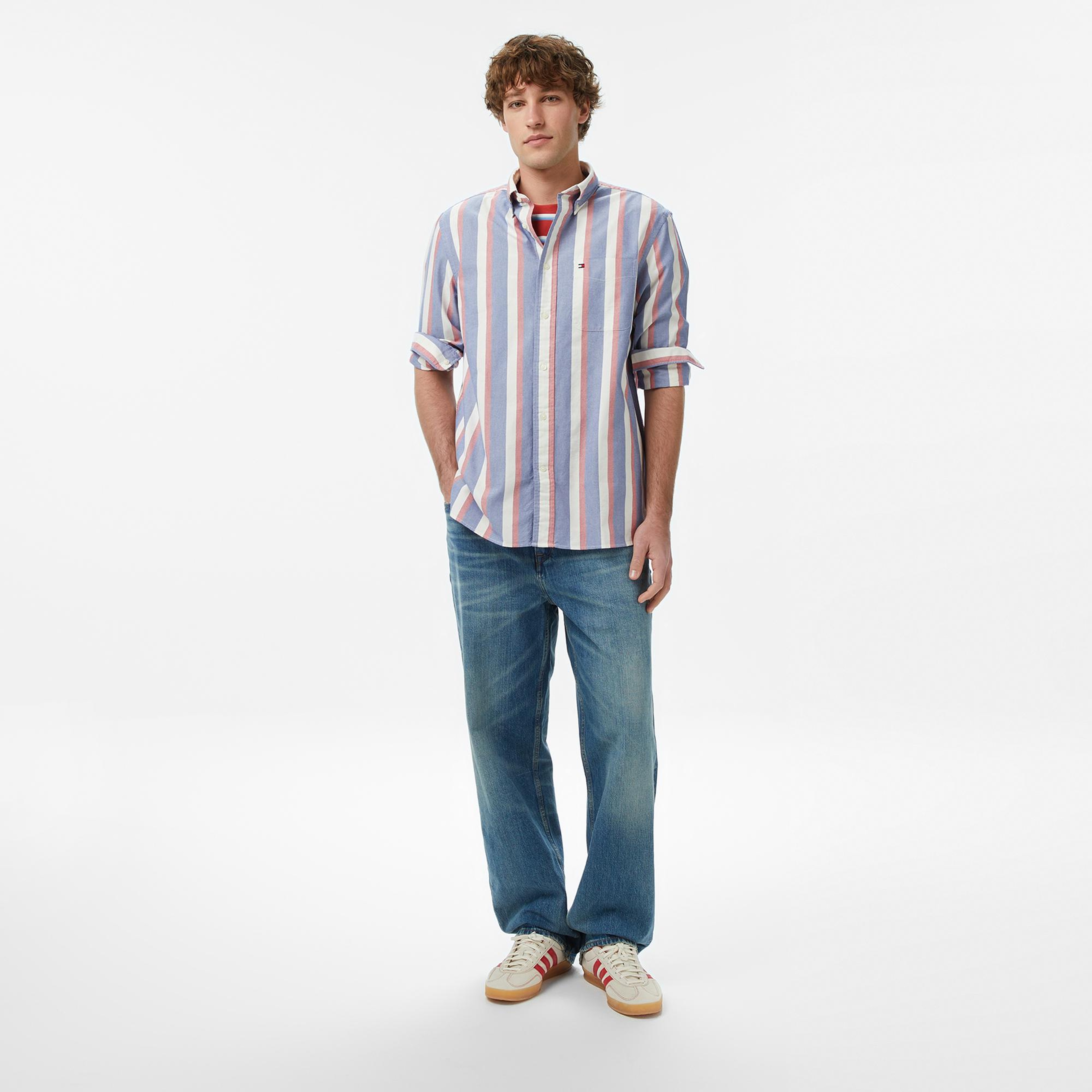 Tommy Hilfiger Seasonal Pattern Erkek Mavi Gömlek