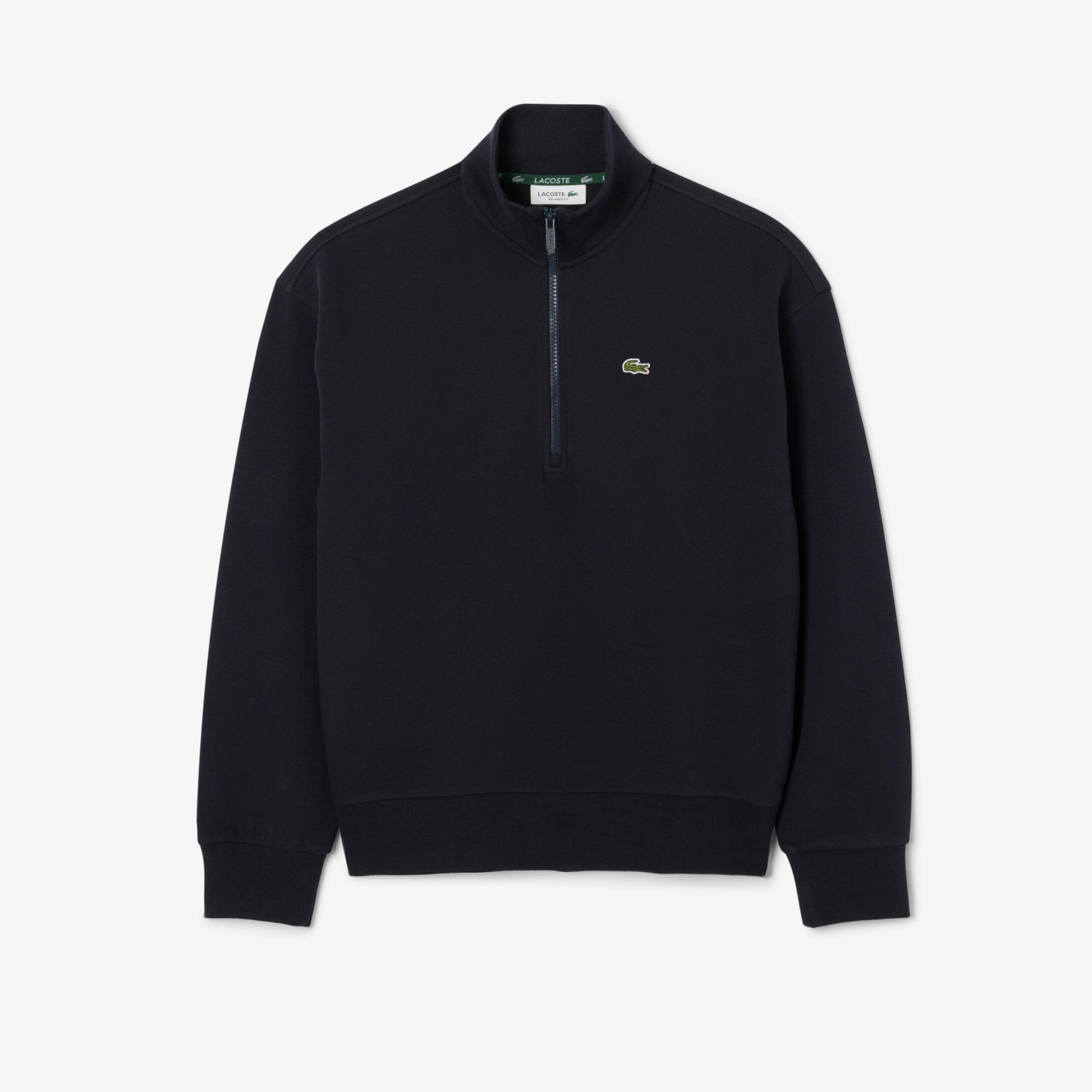 Lacoste Kadın Relaxed Fit Yarım Fermuarlı Lacivert Sweatshirt