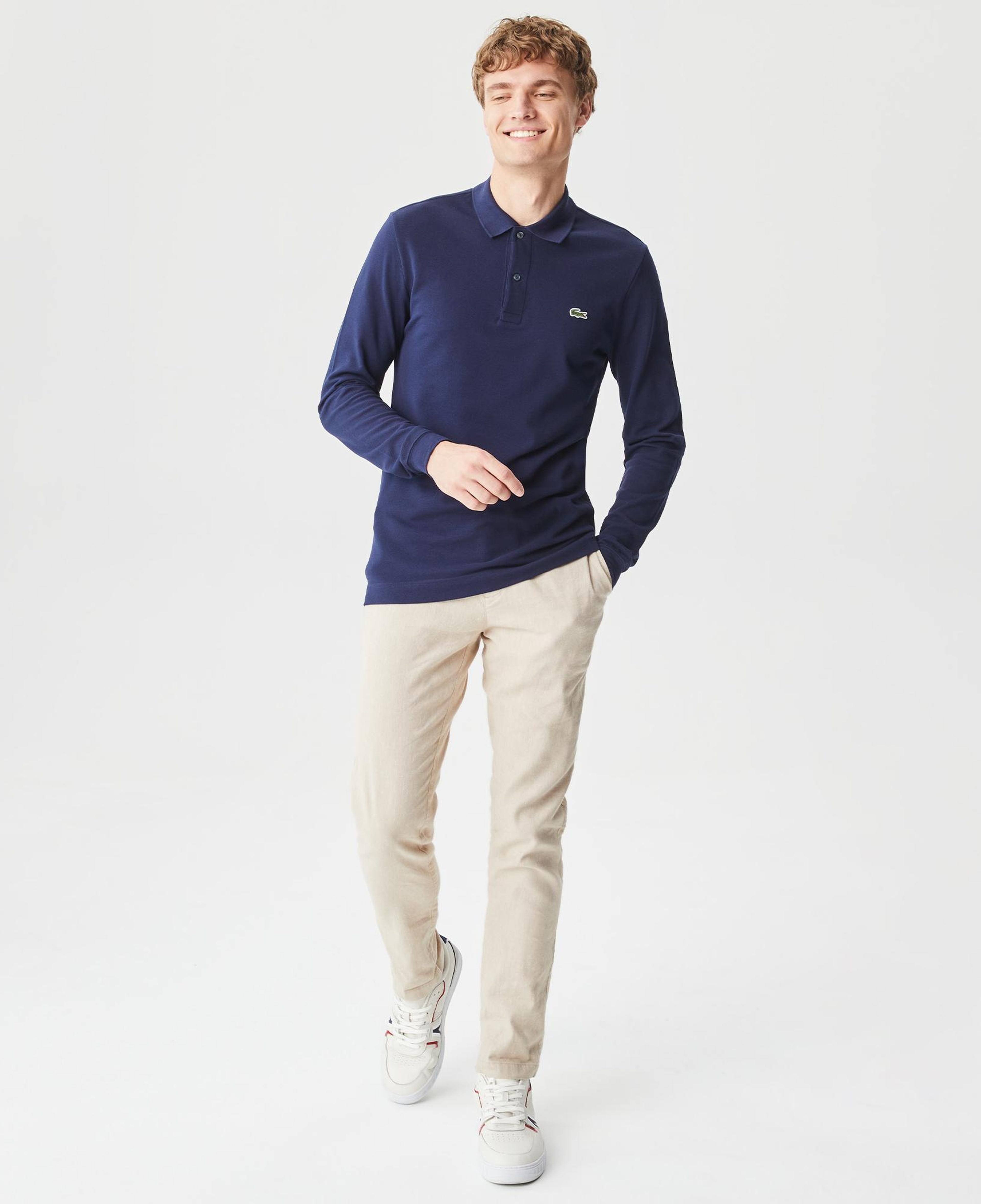 Lacoste L.12.12 Erkek Slim Fit Uzun Kollu Lacivert Polo