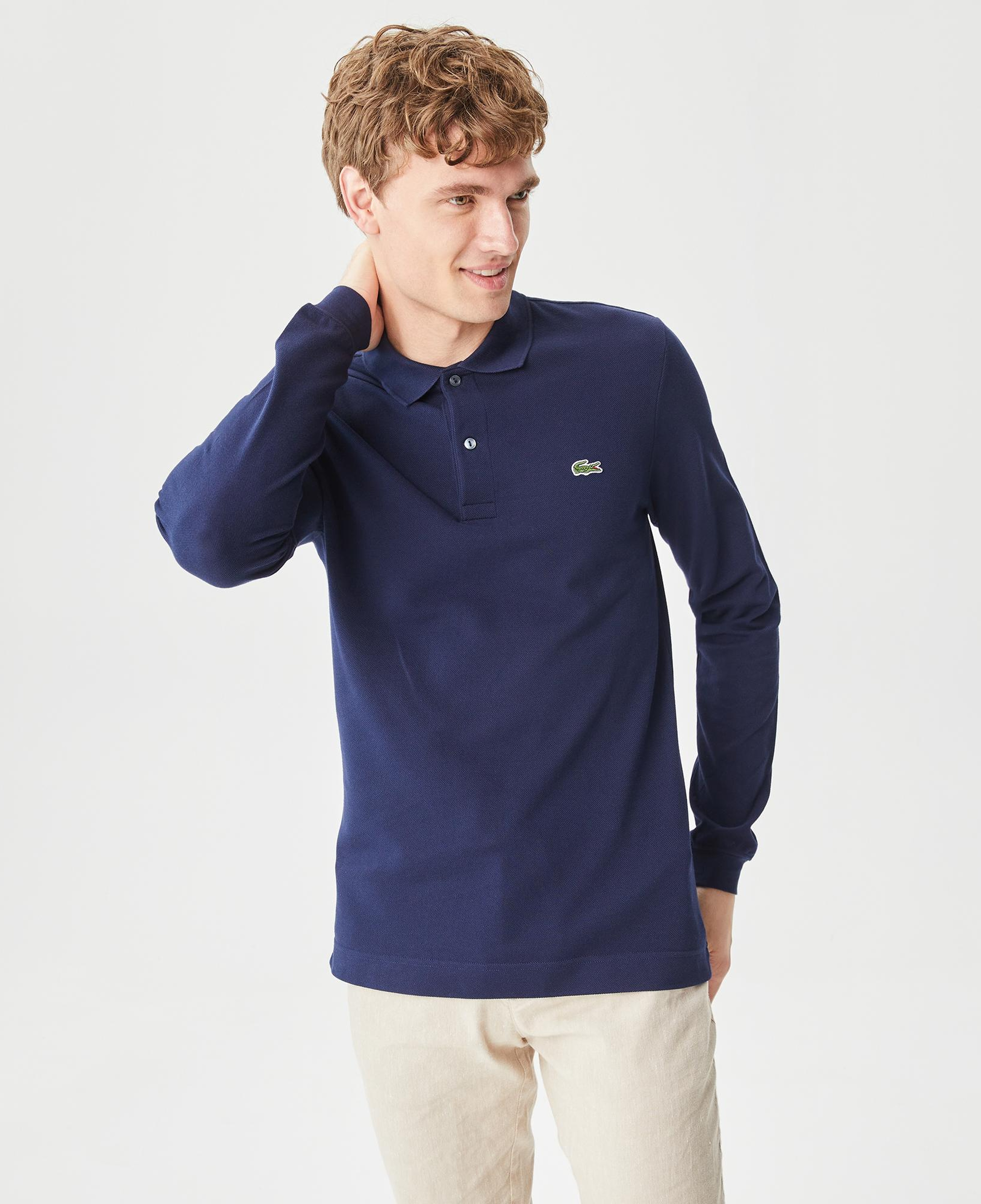Lacoste L.12.12 Erkek Slim Fit Uzun Kollu Lacivert Polo