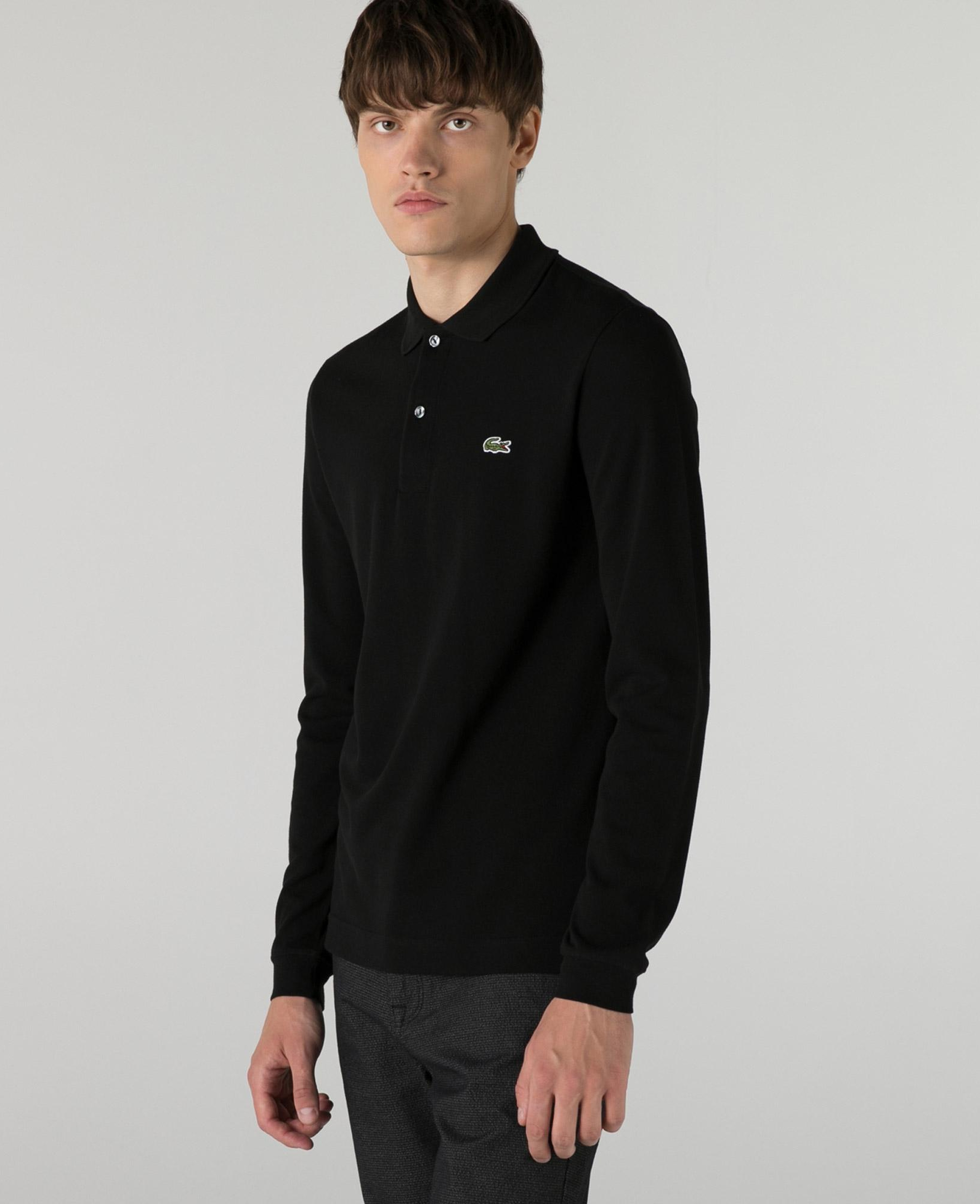 Lacoste L.12.12 Erkek Slim Fit Uzun Kollu Siyah Polo