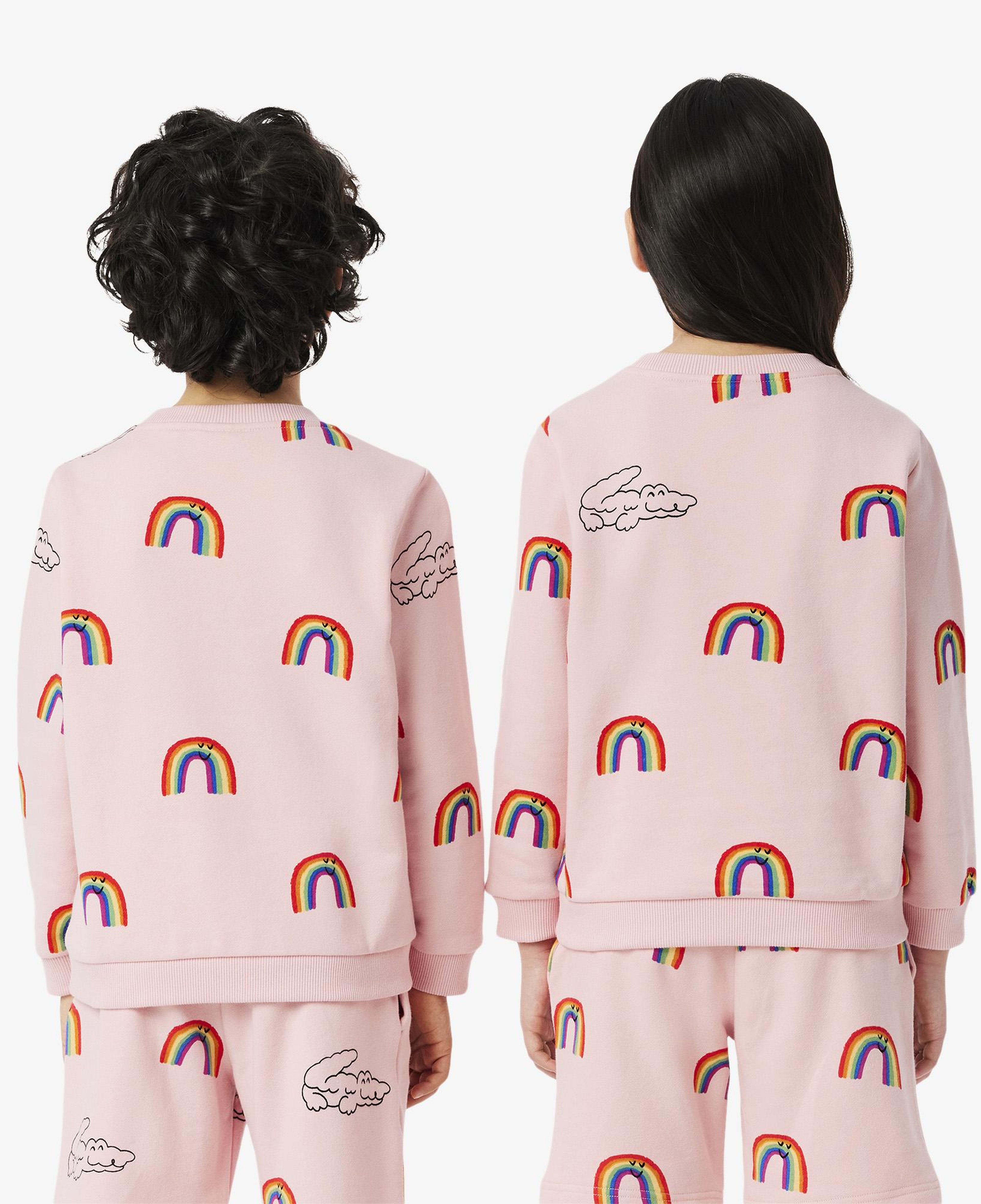 Lacoste Çocuk Bisiklet Yaka Desenli Pembe Sweatshirt