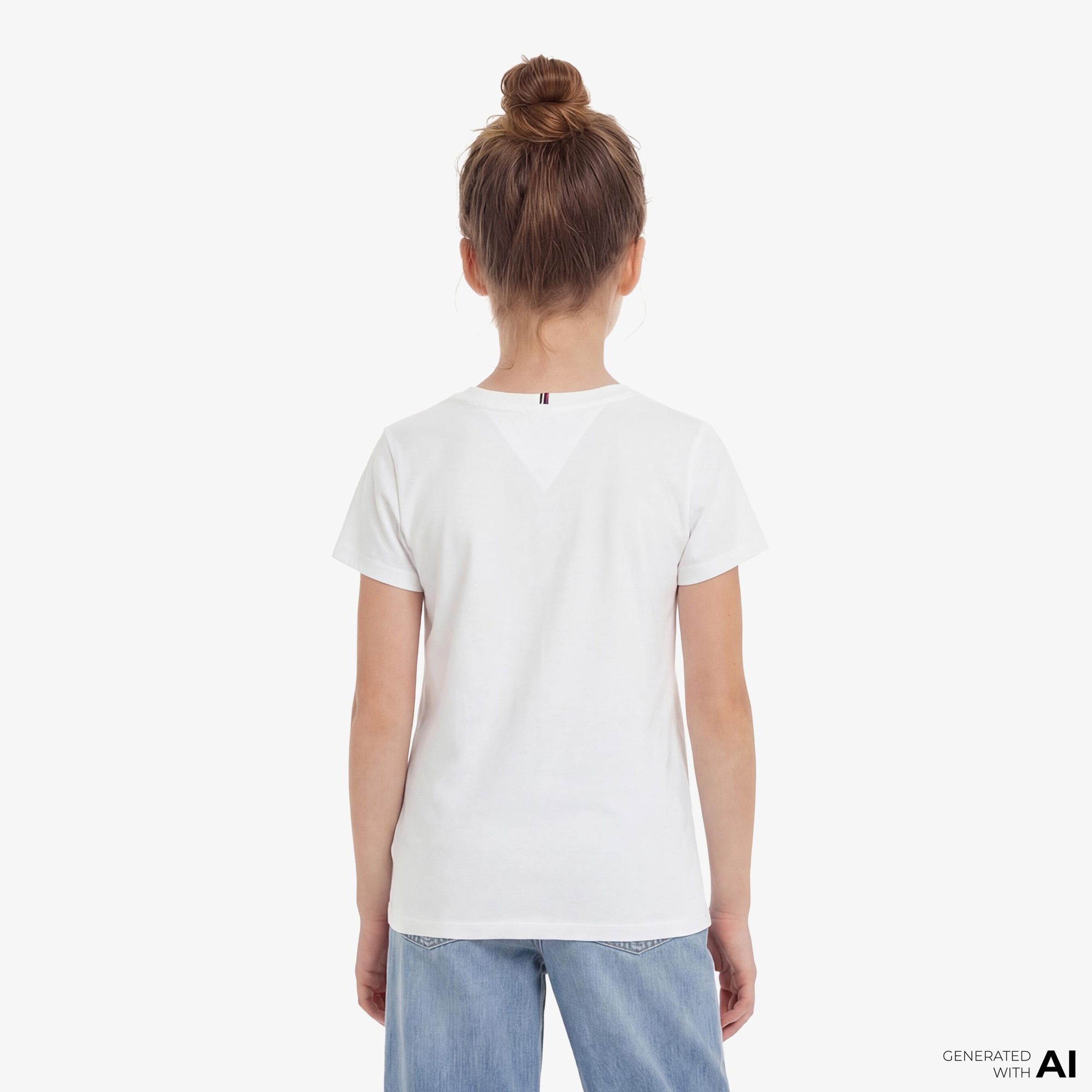 Tommy Hilfiger Script Çocuk Beyaz T-Shirt
