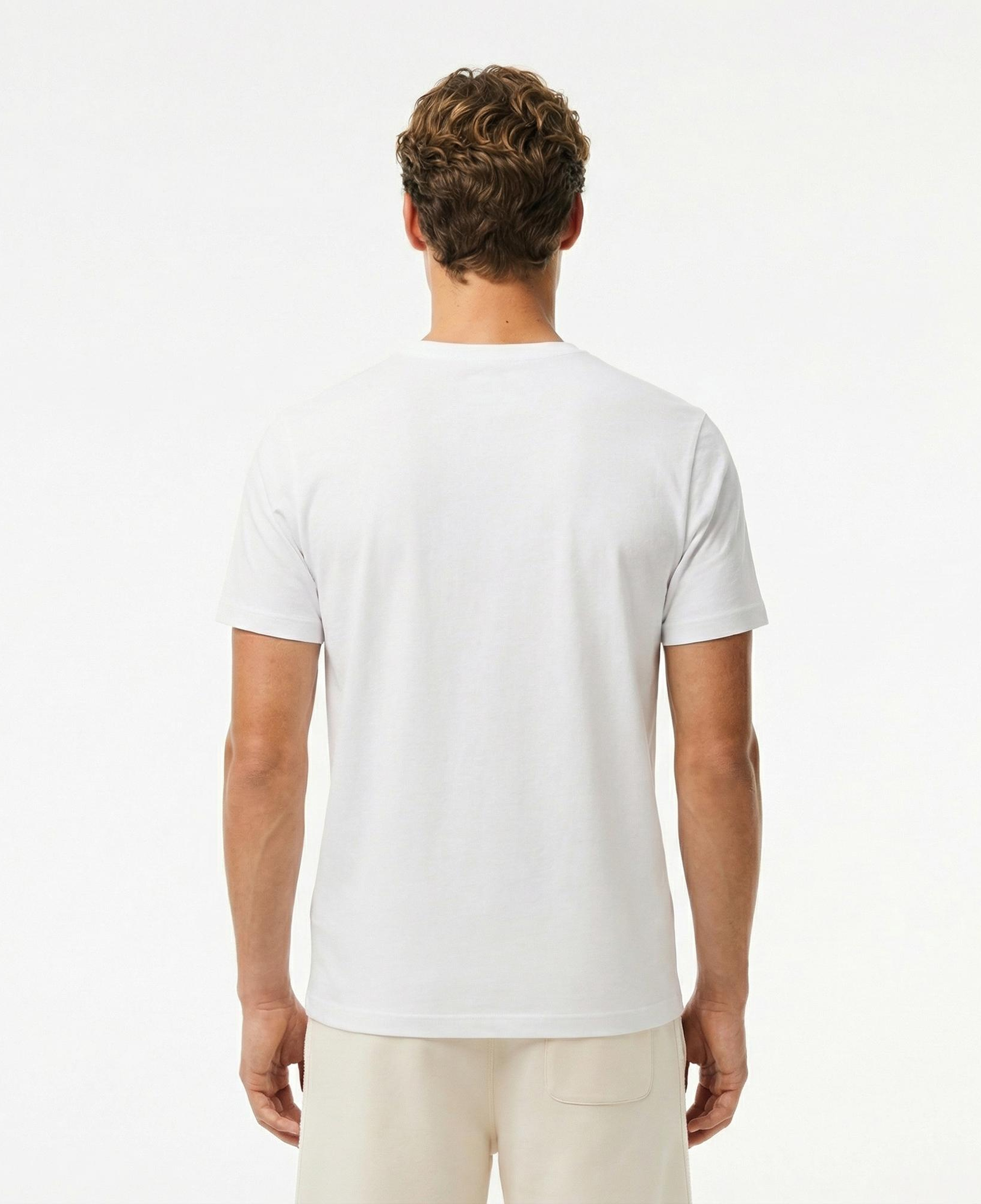 Lacoste Erkek Regular Fit Bisiklet Yaka Beyaz T-Shirt