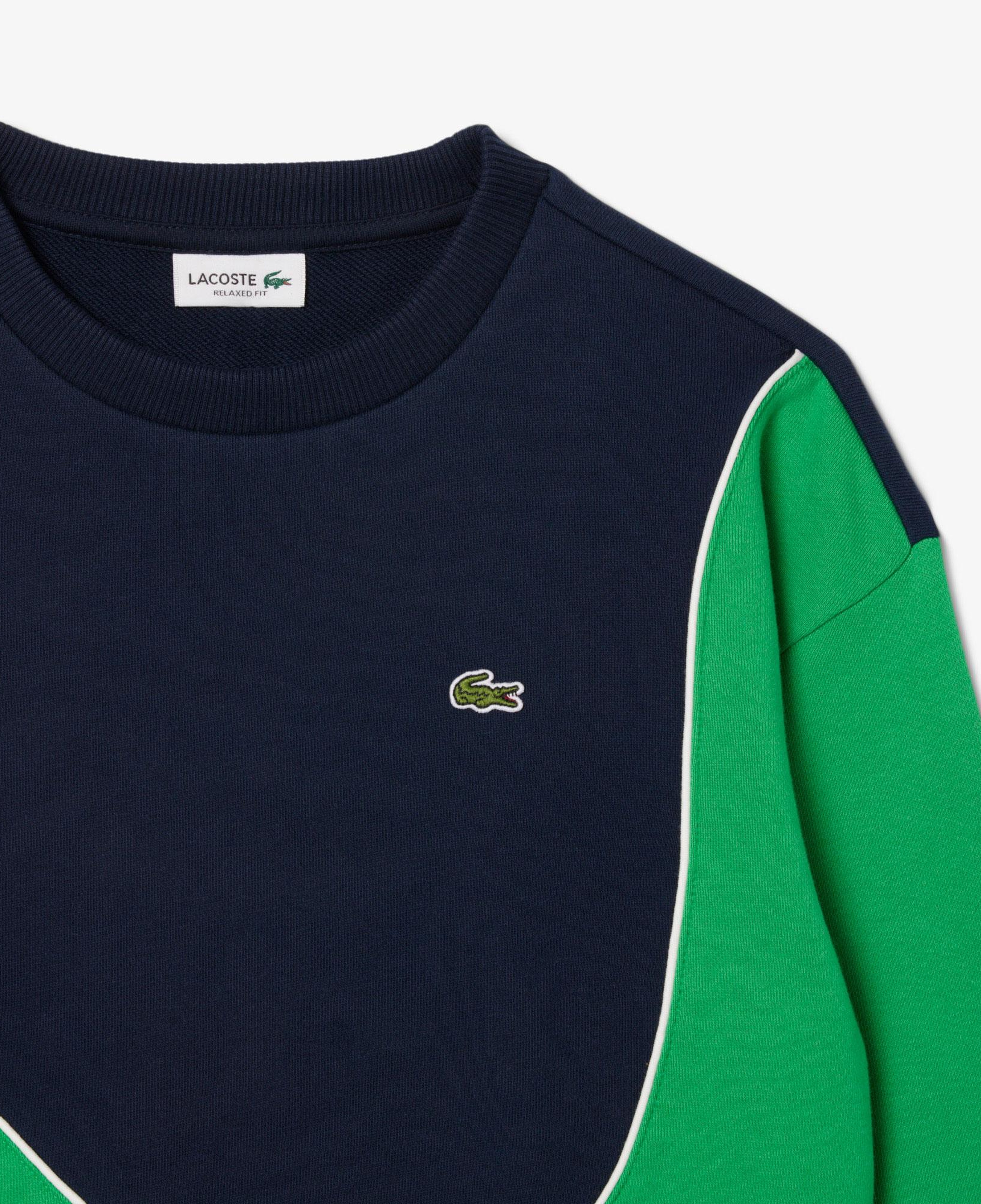 Lacoste Çocuk Bisiklet Yaka Renk Bloklu Lacivert Sweatshirt