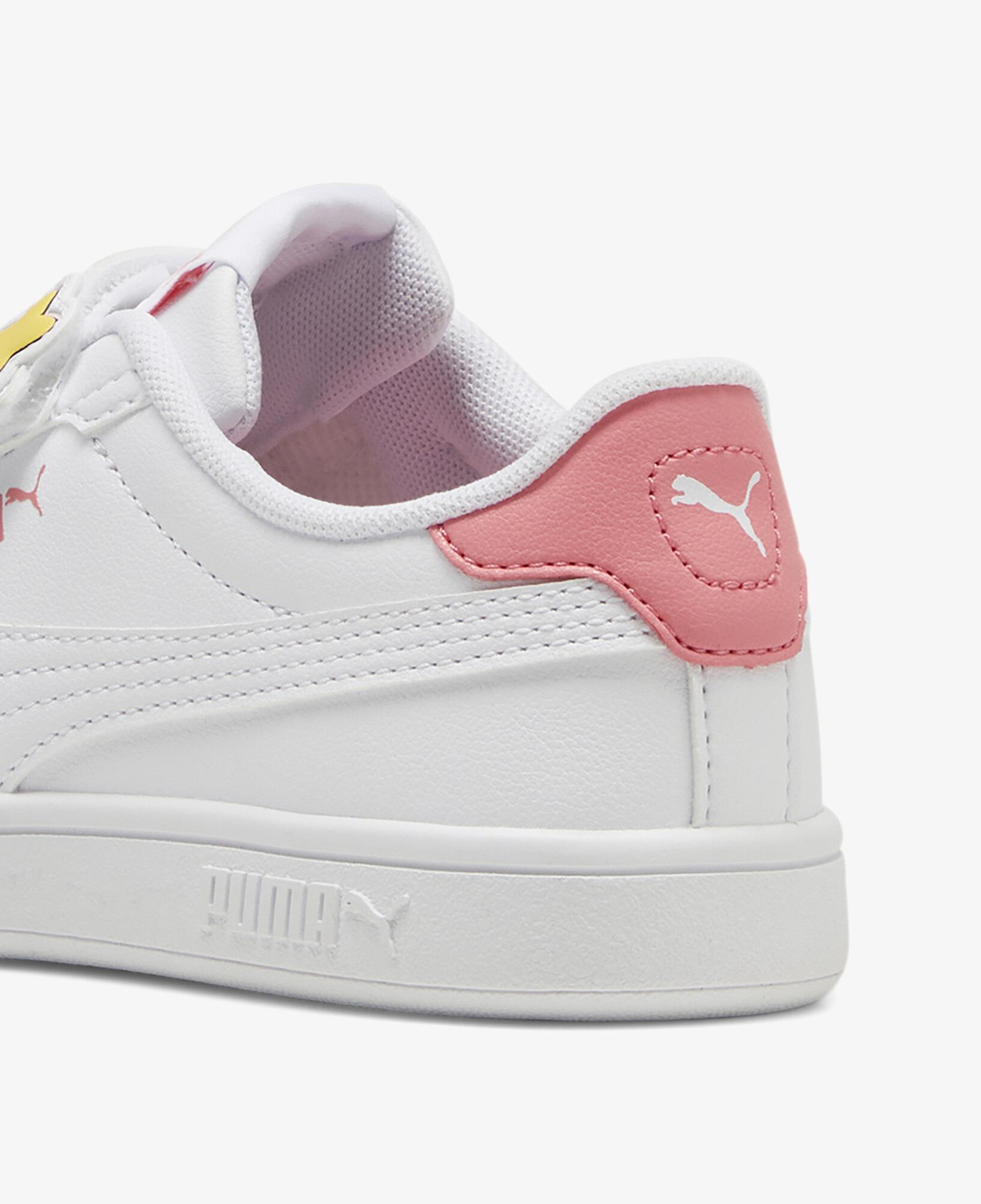 Puma Smash 3.0 Badges V PS Çocuk Beyaz Spor Ayakkabı