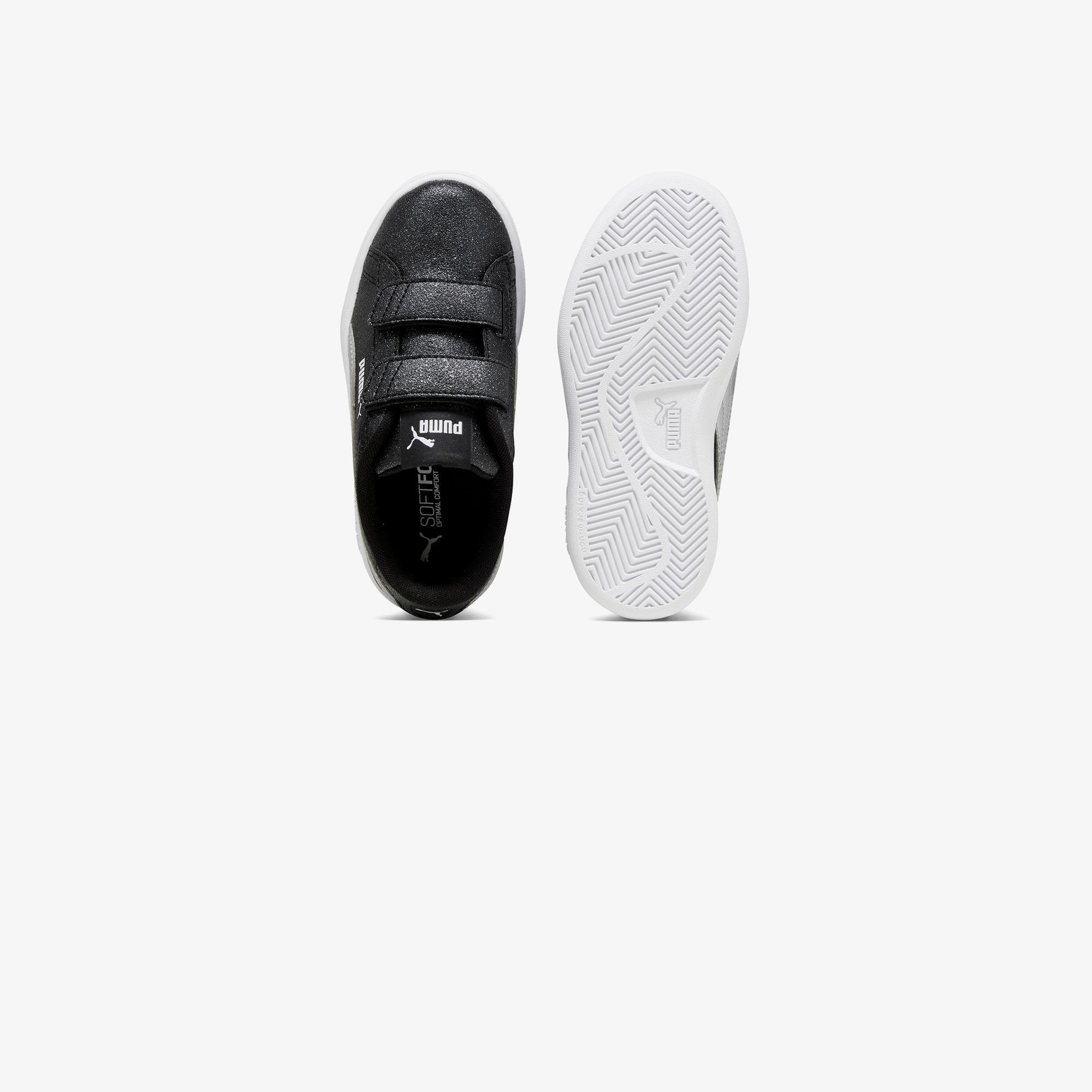 Puma Smash 3.0 Gliz Glam V PS Çocuk Siyah Spor Ayakkabı