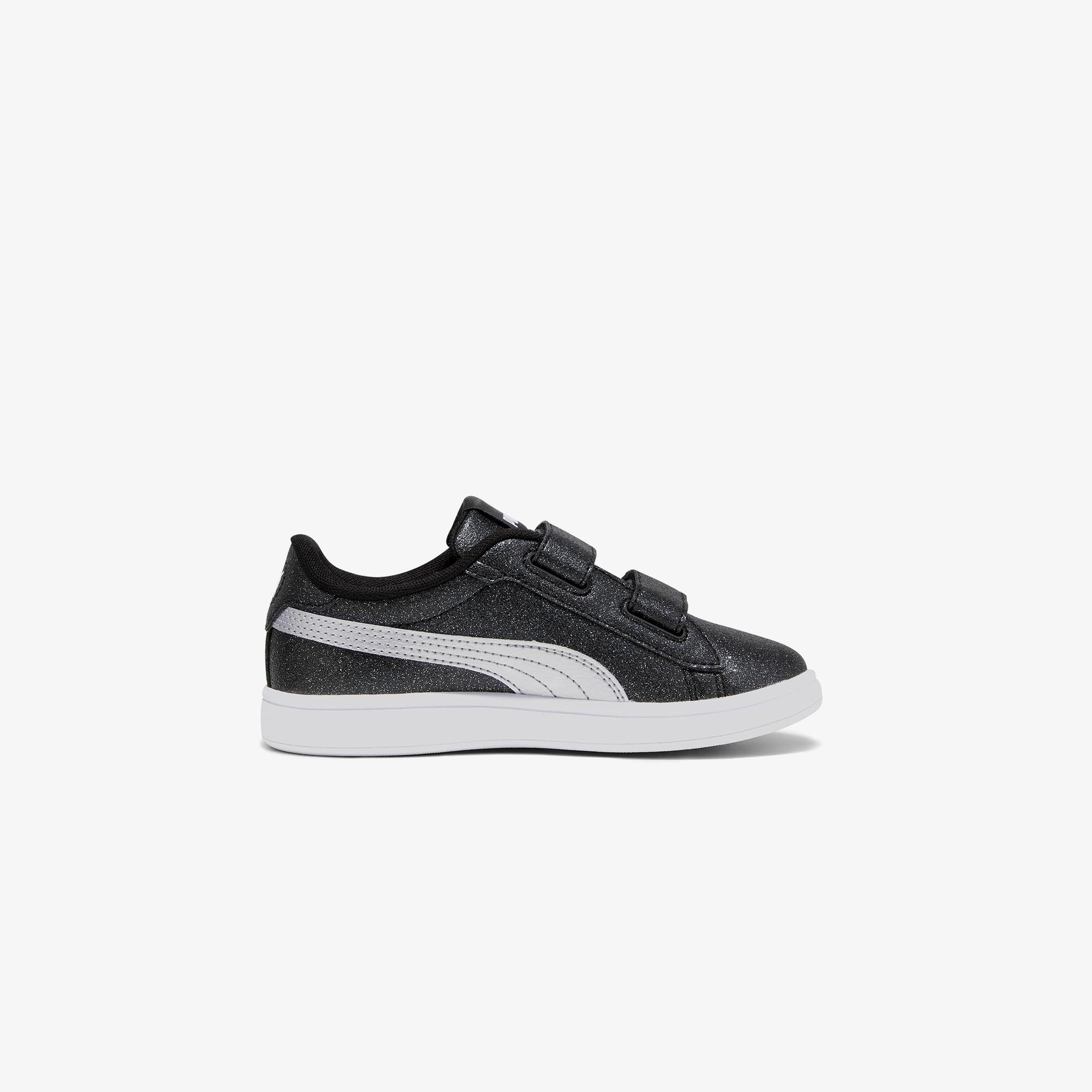 Puma Smash 3.0 Gliz Glam V PS Çocuk Siyah Spor Ayakkabı