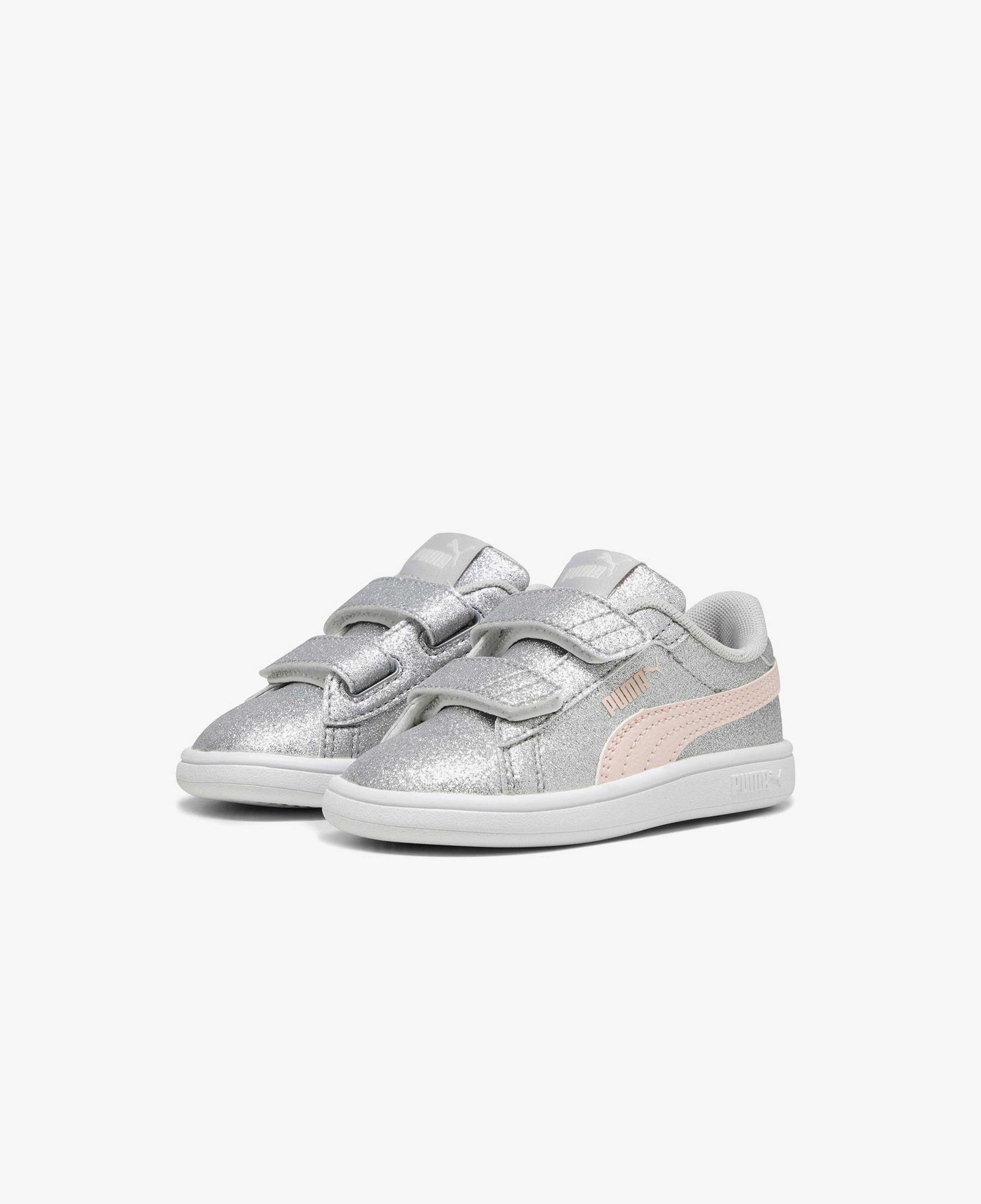 Puma Smash 3.0 Glit Glam V In Çocuk Gri Spor Ayakkabı